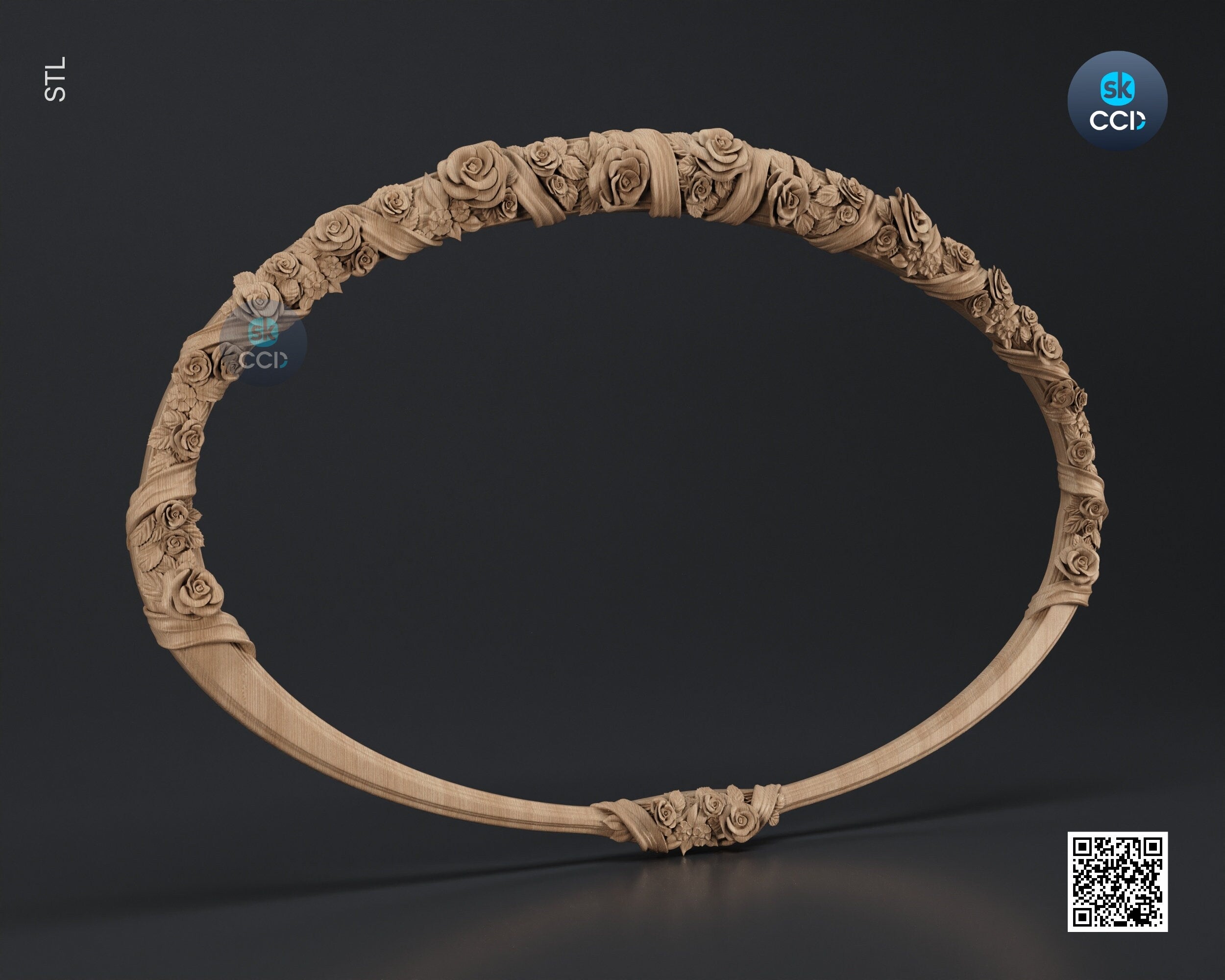Carved Frame STL 3D Model, Carvign Frame, CNC Router Carving ArtCAM File, CNC files, Wood, Art, Wall Decor SKWF1004