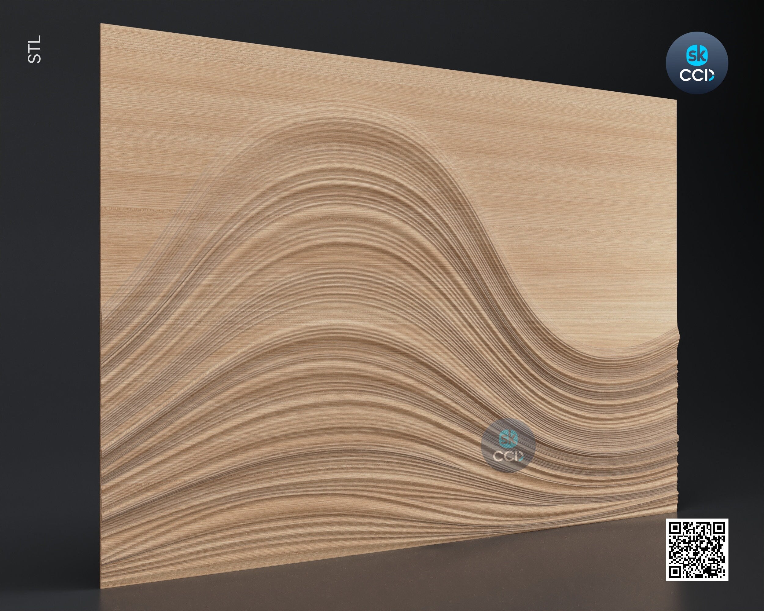 Wood Wall Art, Big Wave STL Model, CNC Router Carving ArtCAM File, Wall Sculpture, Wood Carving, 3D Model