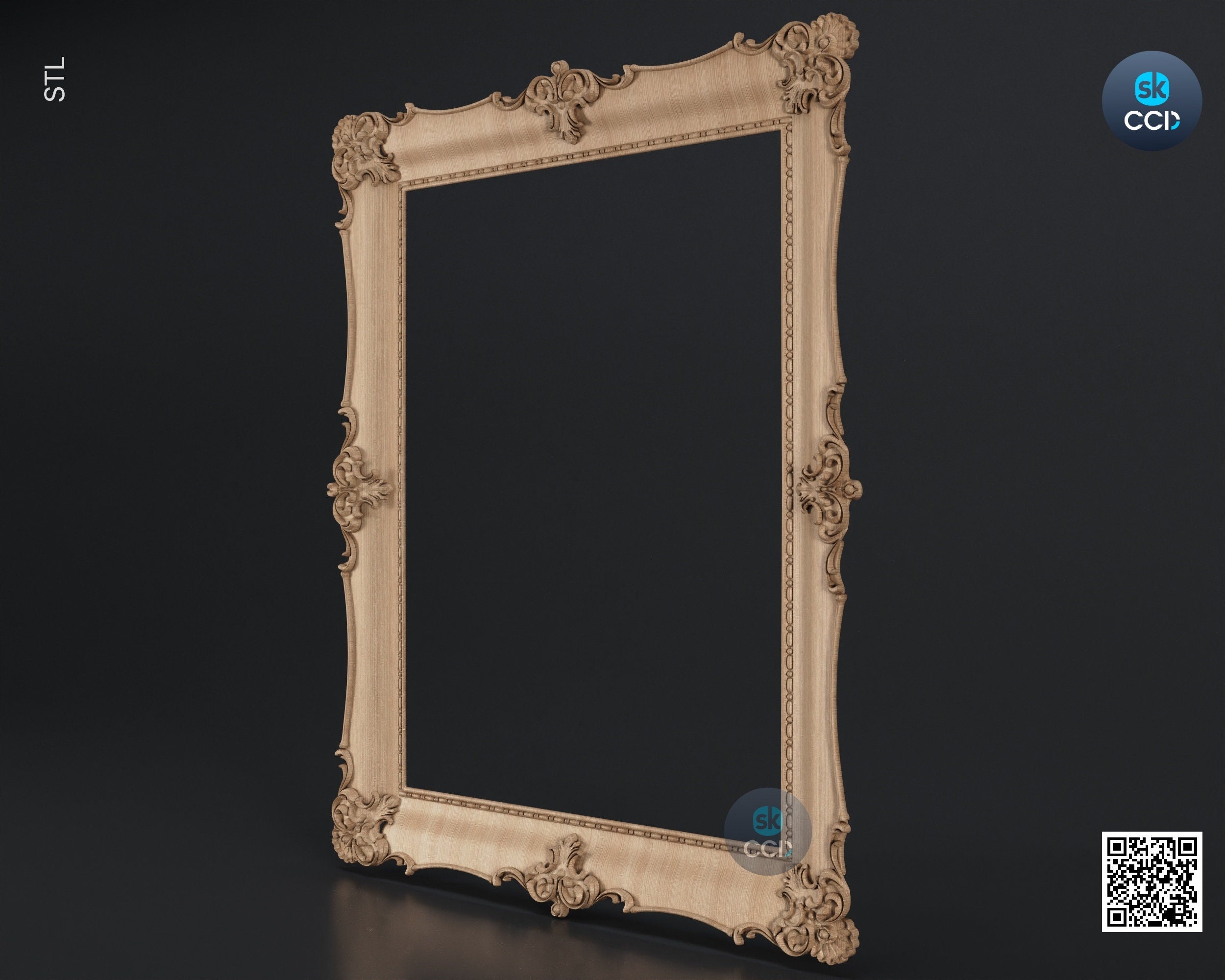 Carved Frame STL 3D Model, Carvign Frame, CNC Router Carving ArtCAM File, CNC files, Wood, Art, Wall Decor SKWF10157
