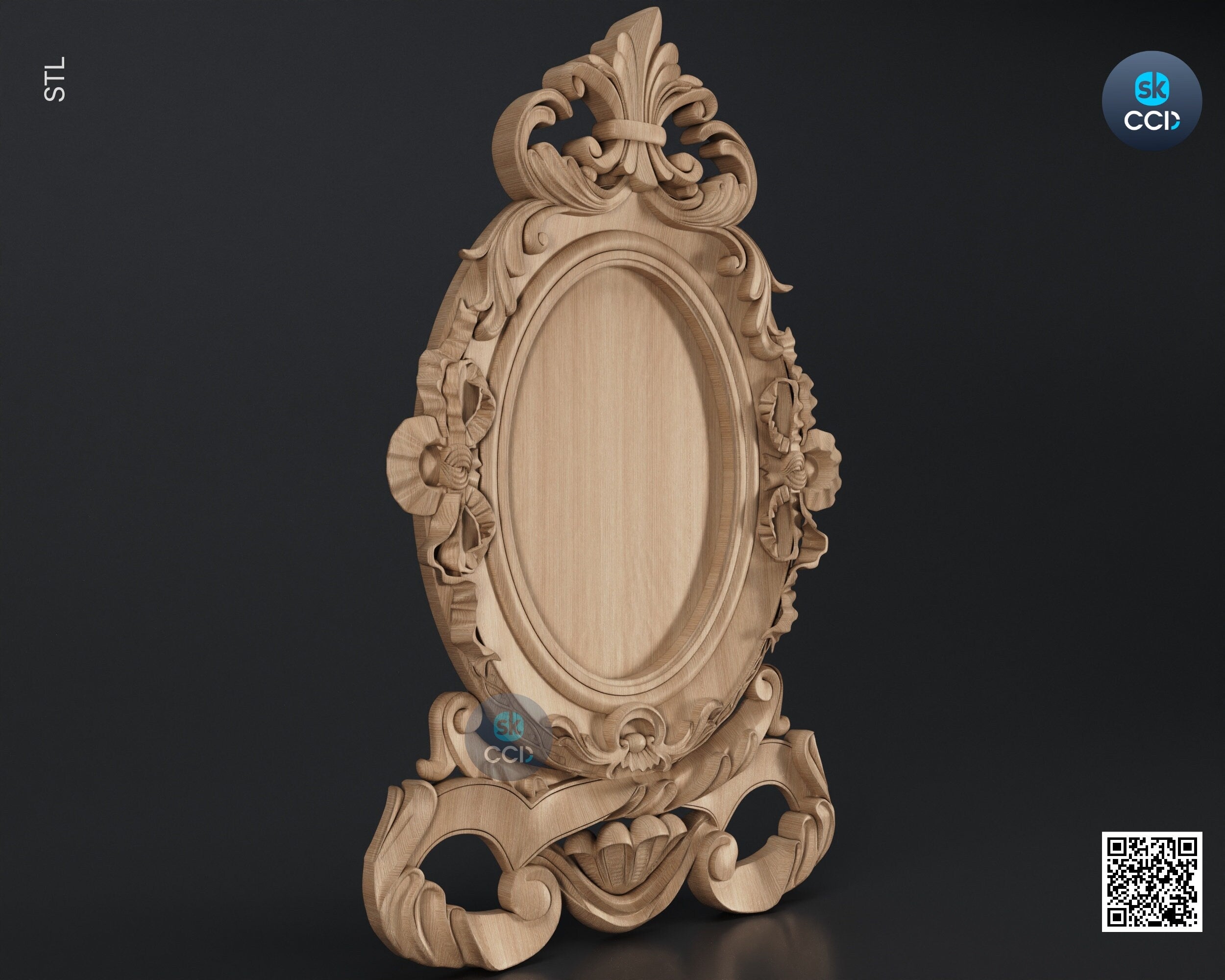 Carved Frame STL 3D Model, Carvign Frame, CNC Router Carving ArtCAM File, CNC files, Wood, Art, Wall Decor SKWF10181