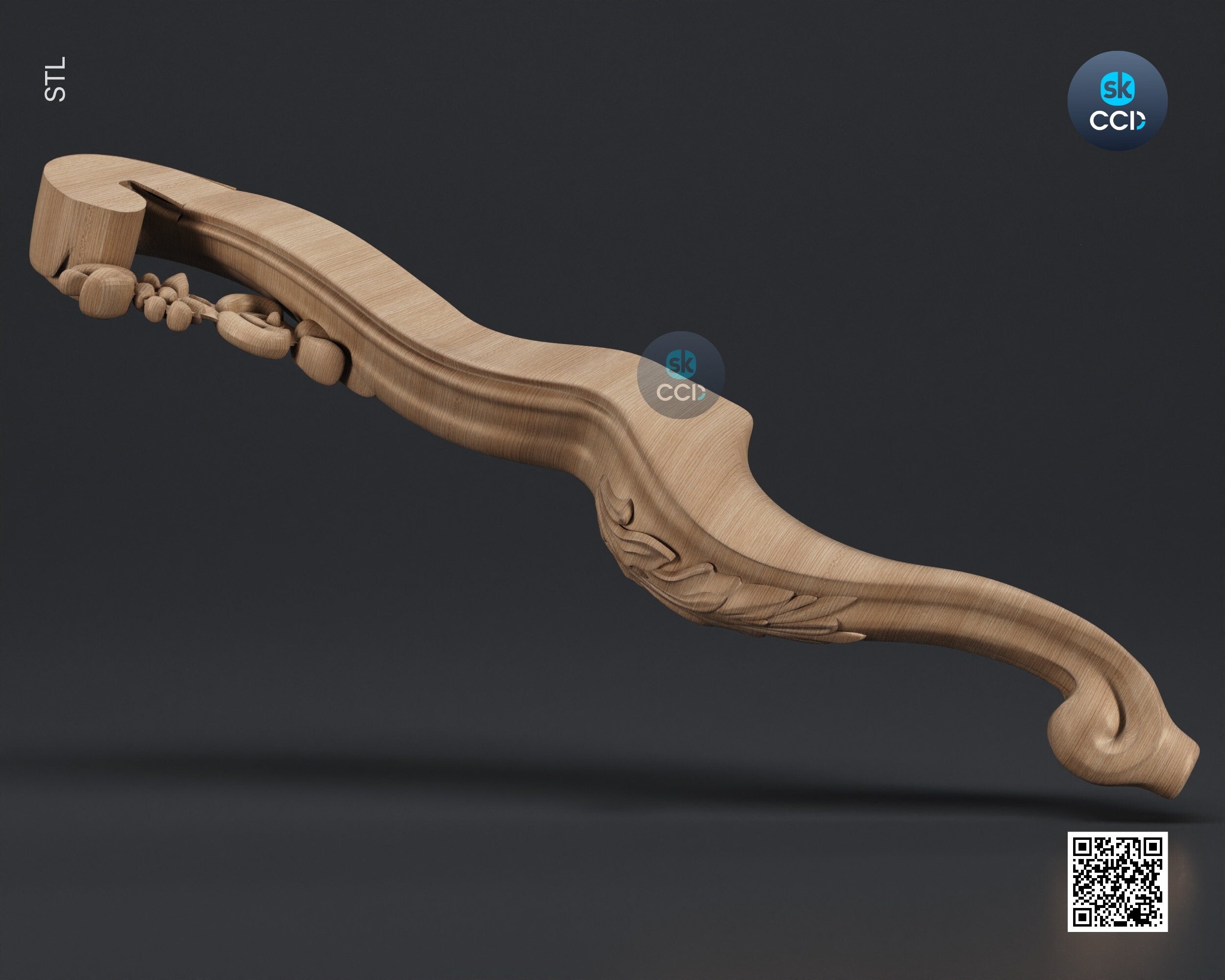 Furniture Leg 3D Model For Cnc Router, Wood Carving Digital File, Column Design, Model No. SKWL1025