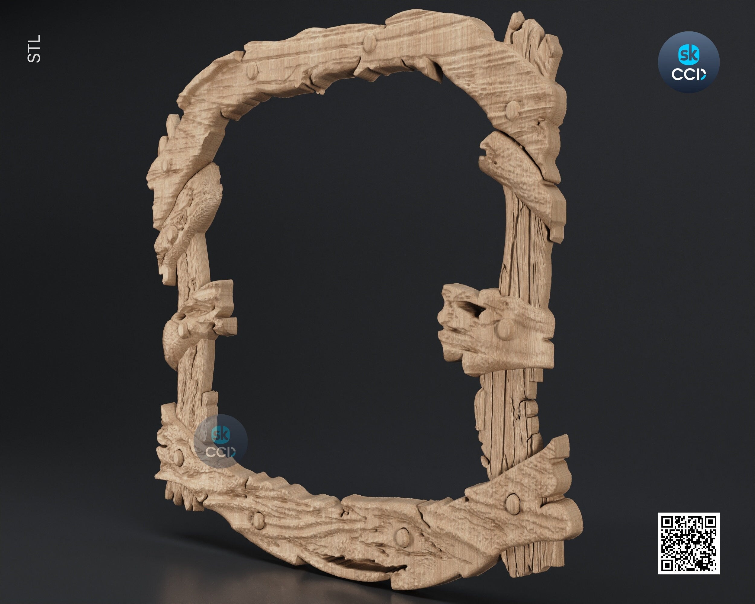 Carved Frame STL 3D Model, Carvign Frame, CNC Router Carving ArtCAM File, CNC files, Wood, Art, Wall Decor SKWF1025