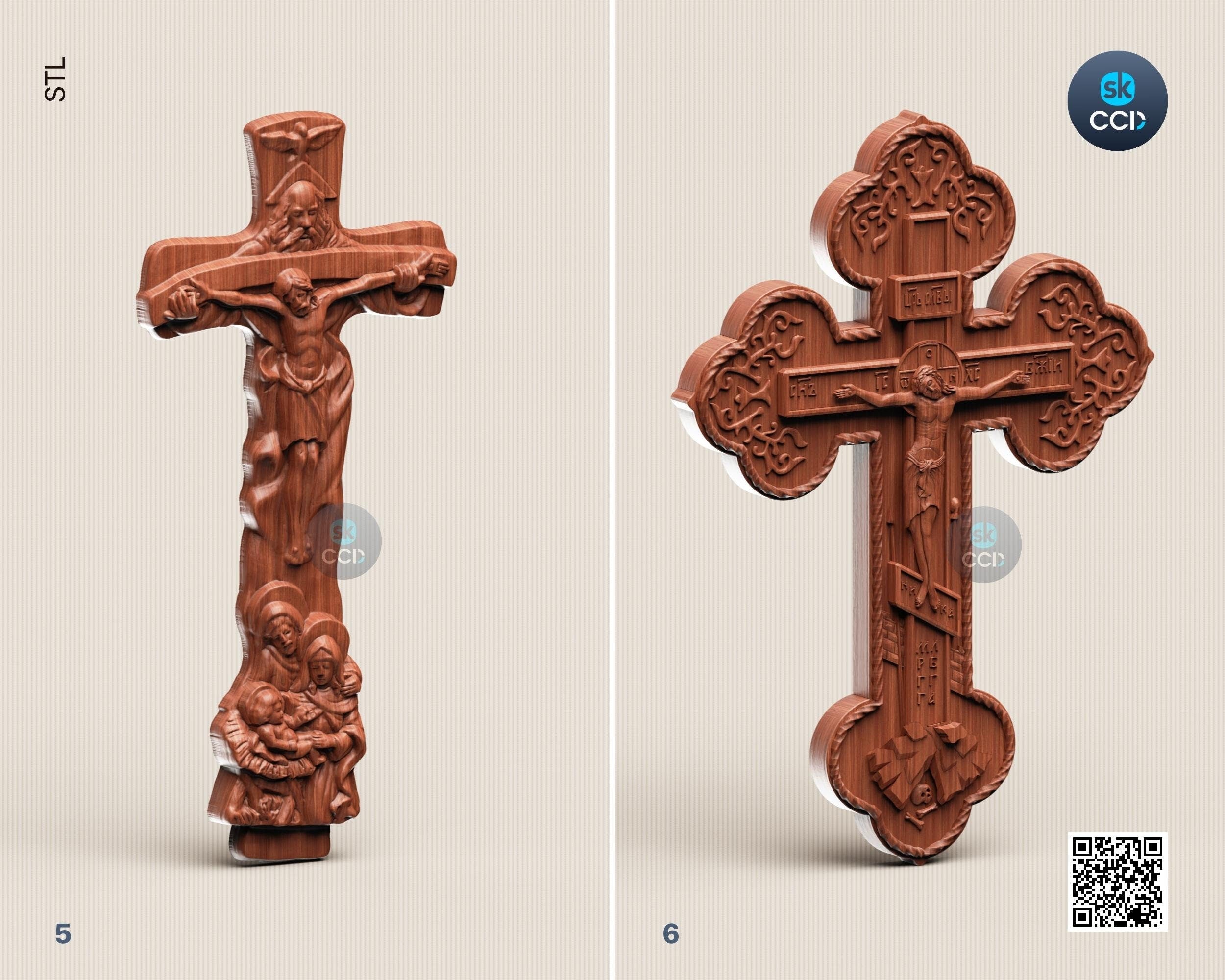Cross Stl, 3D STL File for Cnc and 3D Printer, Jesus Cross Set - 2, CNC Download