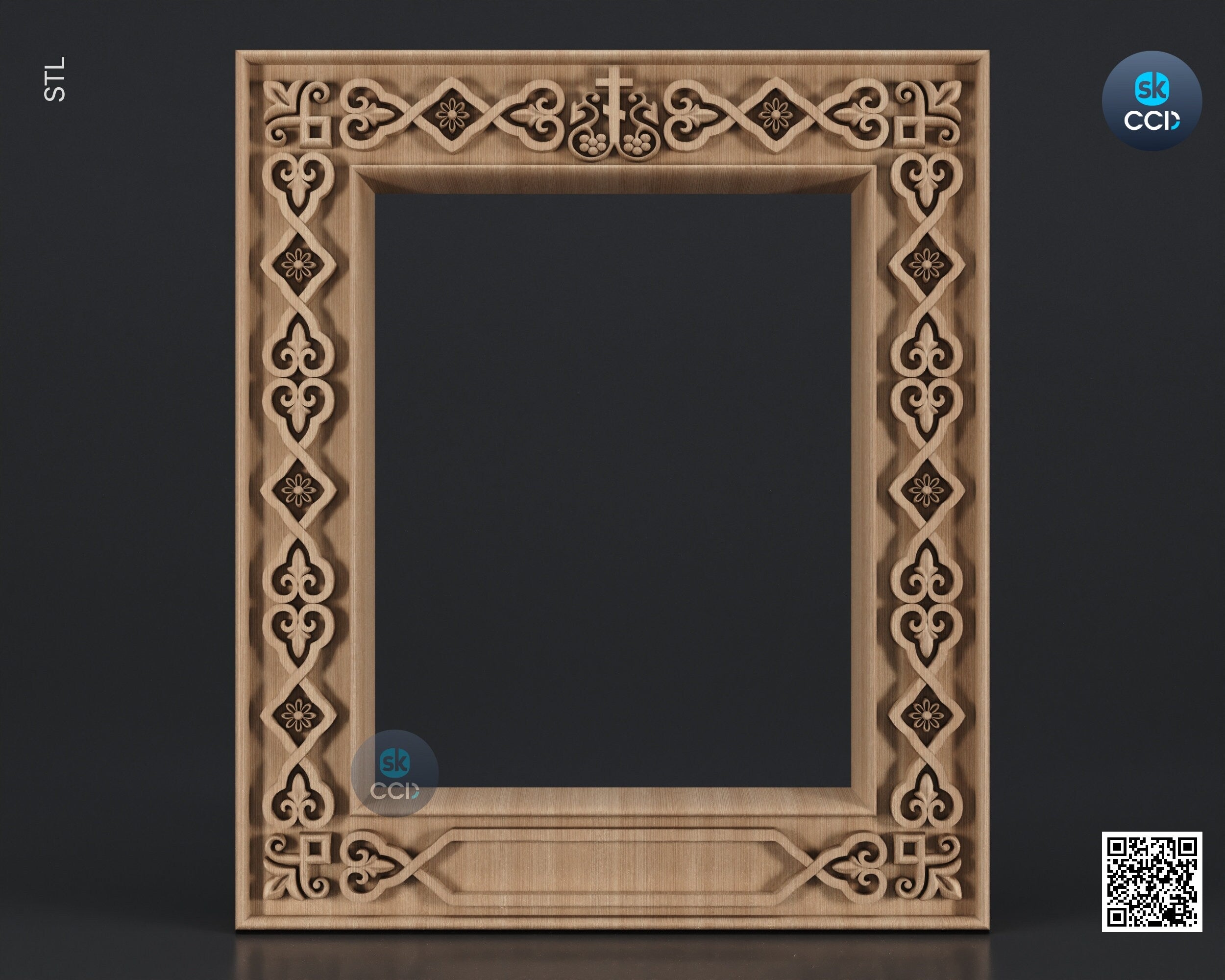 Carved Frame STL 3D Model, Carvign Frame, CNC Router Carving ArtCAM File, CNC files, Wood, Art, Wall Decor SKWF10122