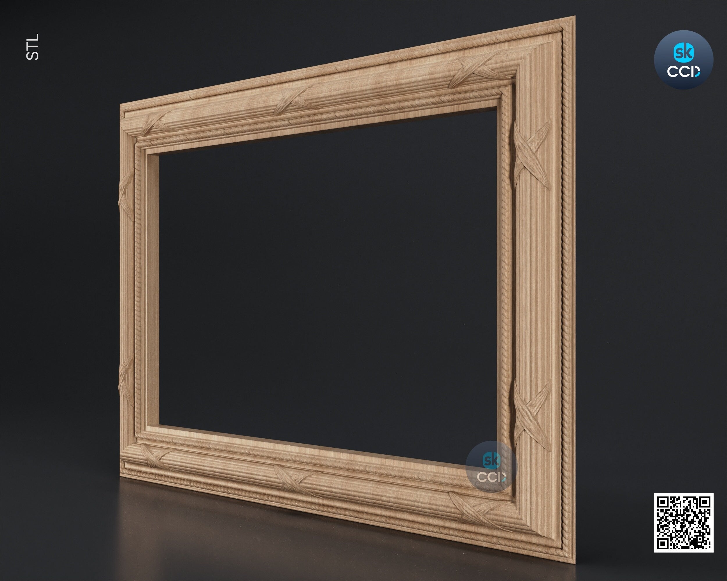 Carved Frame STL 3D Model, Carvign Frame, CNC Router Carving ArtCAM File, CNC files, Wood, Art, Wall Decor SKWF10117