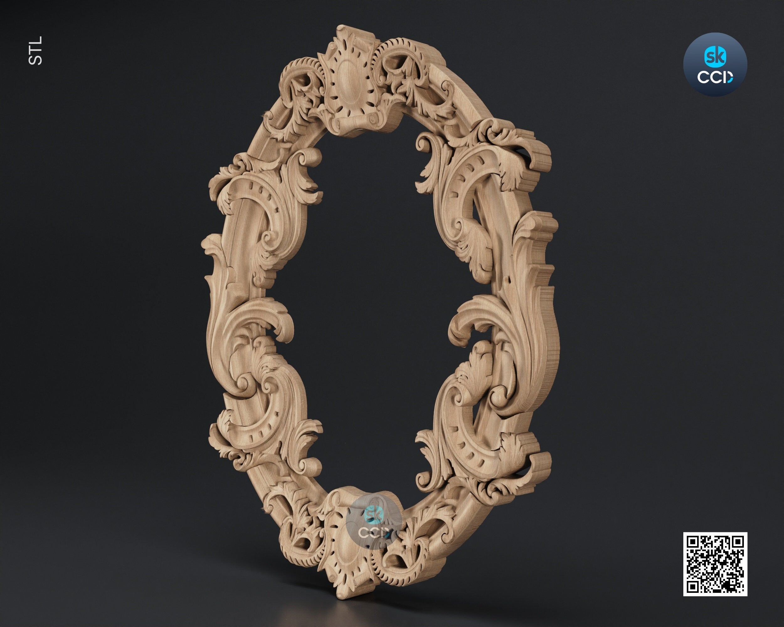 Carved Frame STL 3D Model, Carvign Frame, CNC Router Carving ArtCAM File, CNC files, Wood, Art, Wall Decor SKWF102