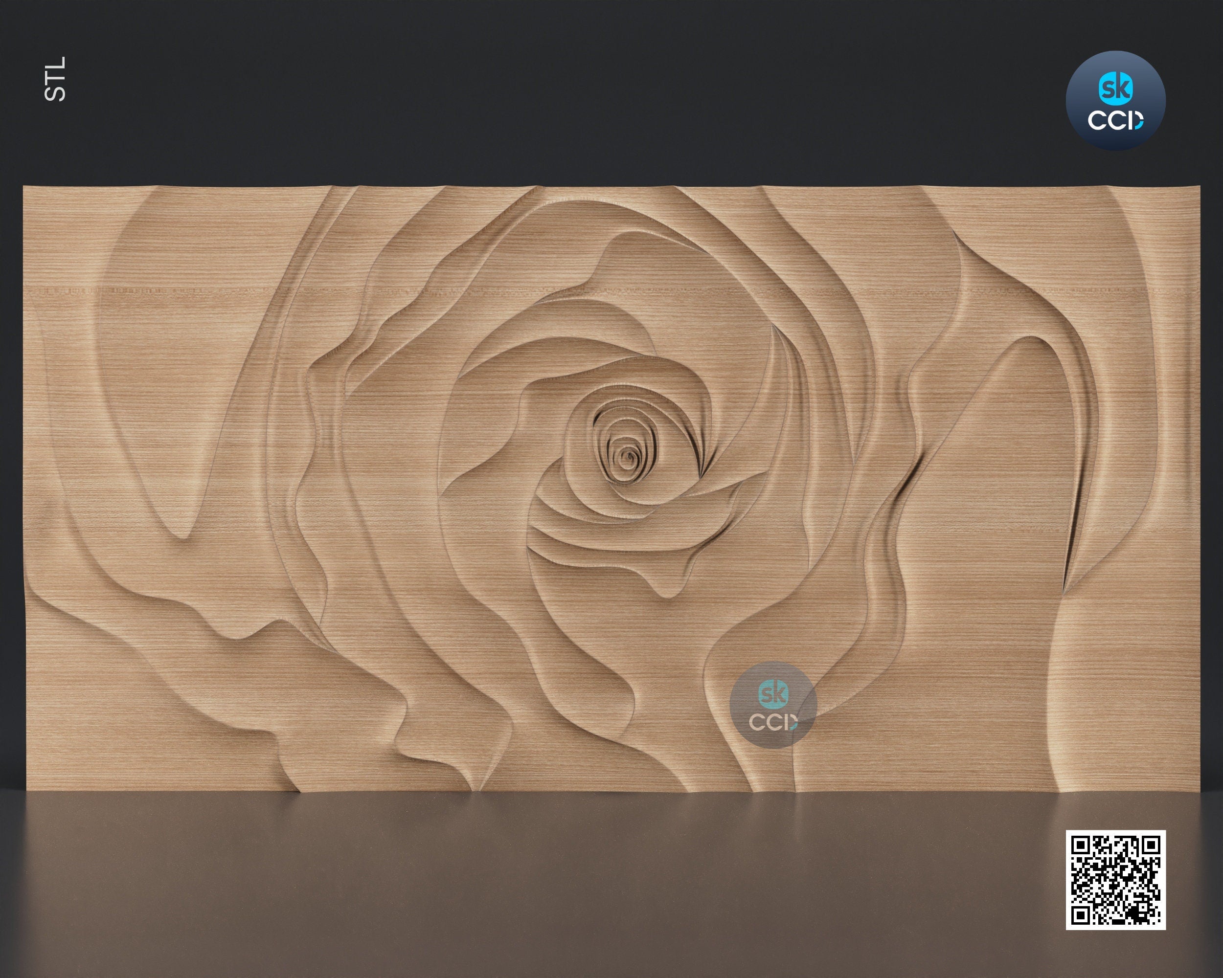 Rose | Wood Carving Art | Digital Files | Instant Download for CNC | STL Model | 3D Printed Wall Art | 3D Printer File