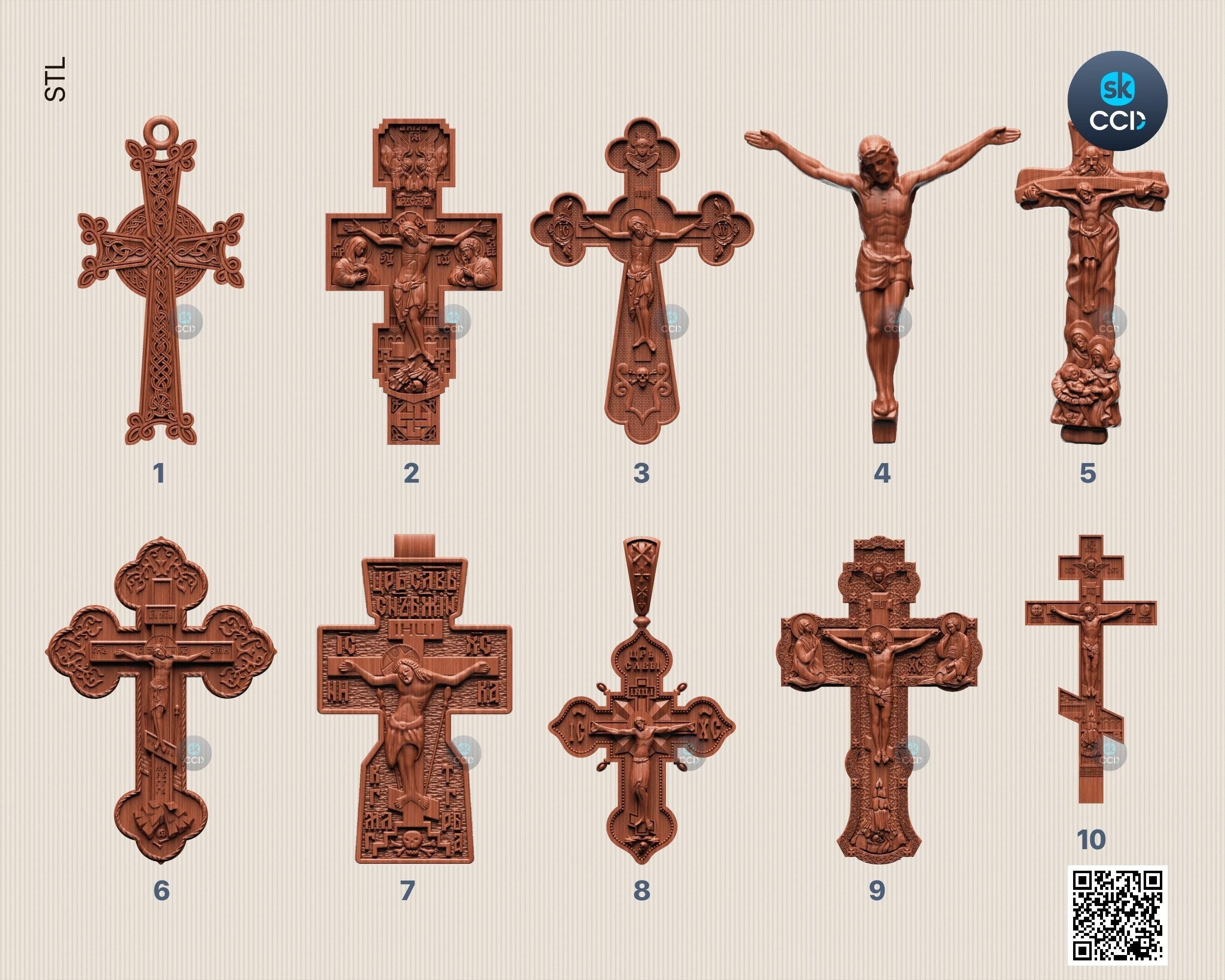 Cross Stl, 3D STL File for Cnc and 3D Printer, Jesus Cross Set - 2, CNC Download