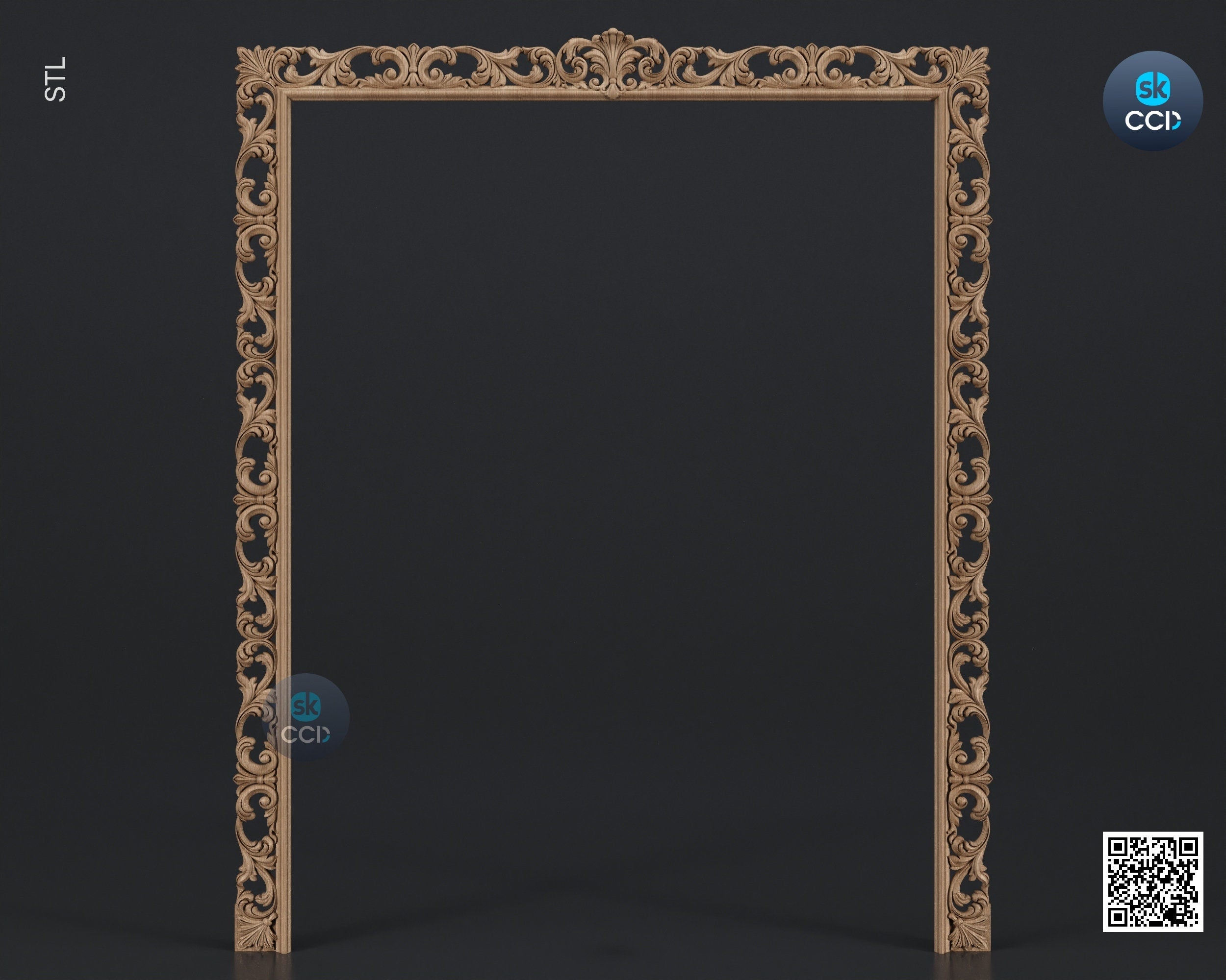 Carved Frame STL 3D Model, Carvign Frame, CNC Router Carving ArtCAM File, CNC files, Wood, Art, Wall Decor SKWF1084
