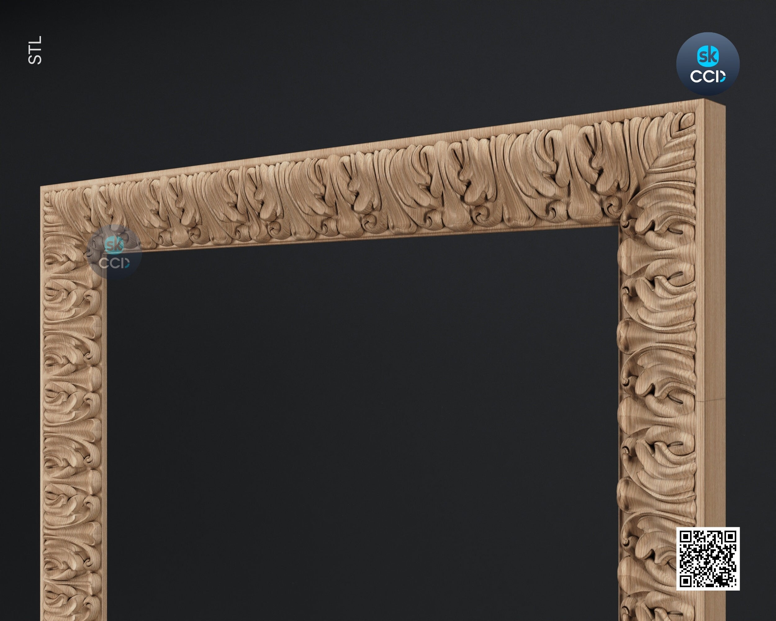 Carved Frame STL 3D Model, Carvign Frame, CNC Router Carving ArtCAM File, CNC files, Wood, Art, Wall Decor SKWF1021