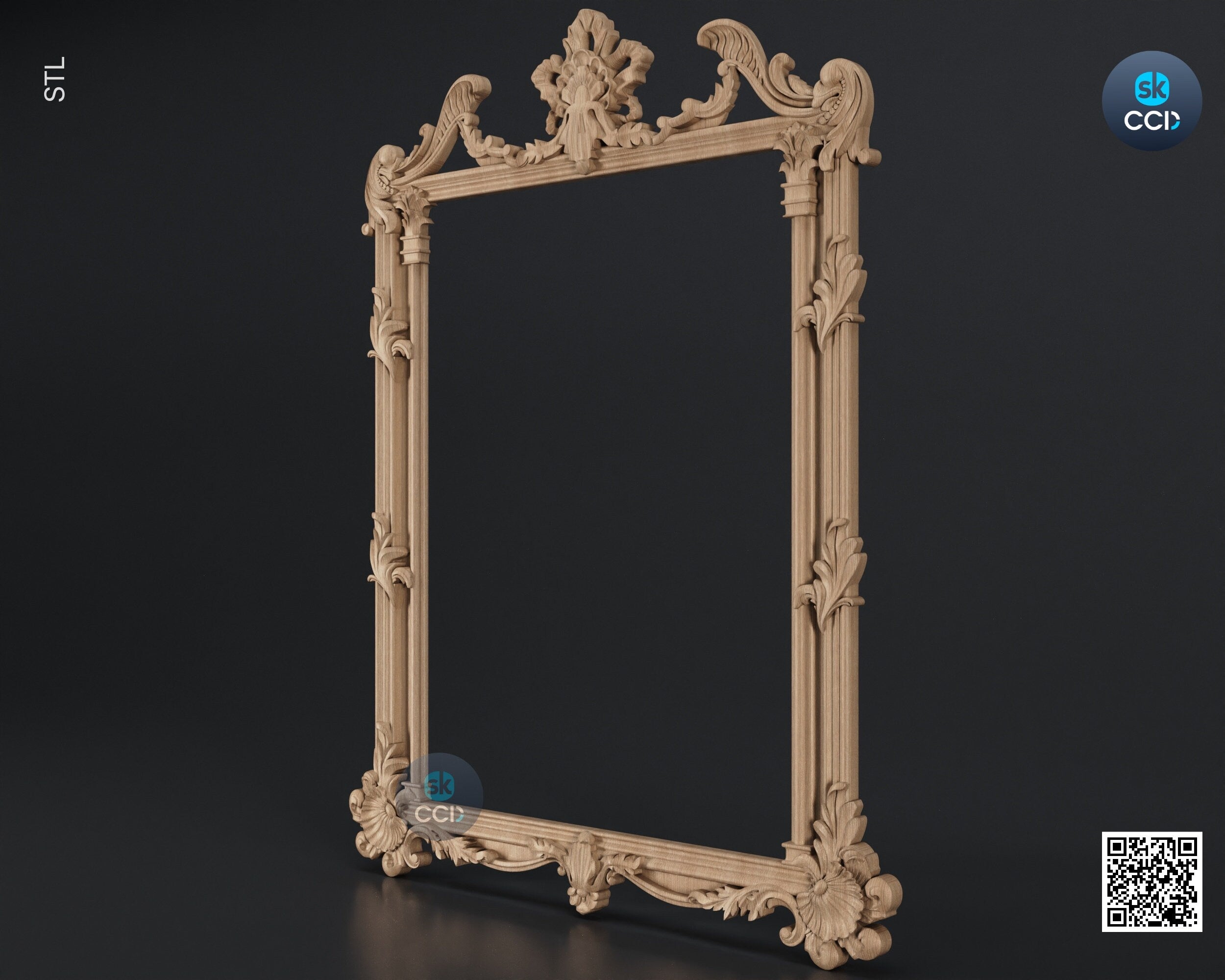 Carved Frame STL 3D Model, Carvign Frame, CNC Router Carving ArtCAM File, CNC files, Wood, Art, Wall Decor SKWF10263