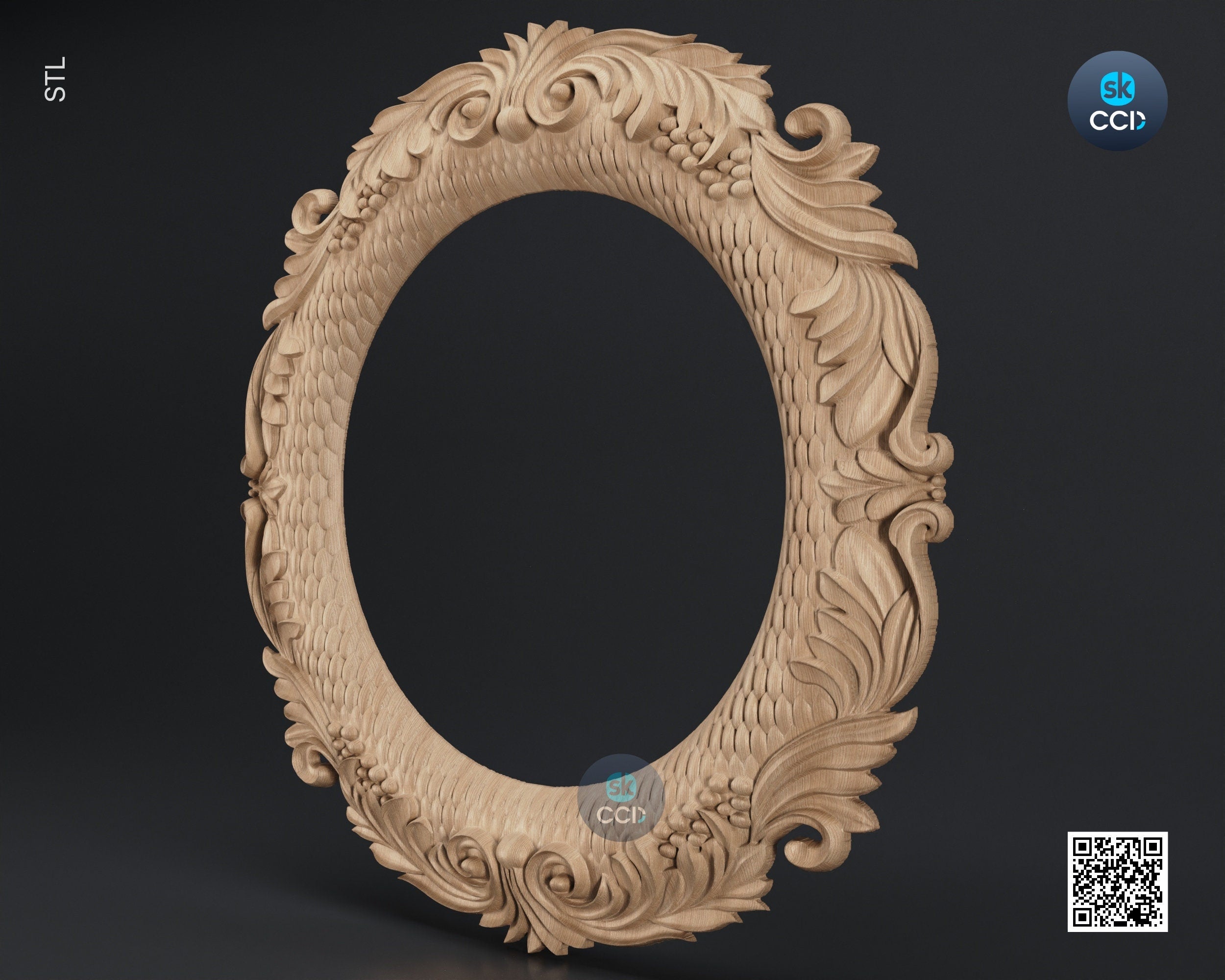 Carved Frame STL 3D Model, Carvign Frame, CNC Router Carving ArtCAM File, CNC files, Wood, Art, Wall Decor SKWF1018