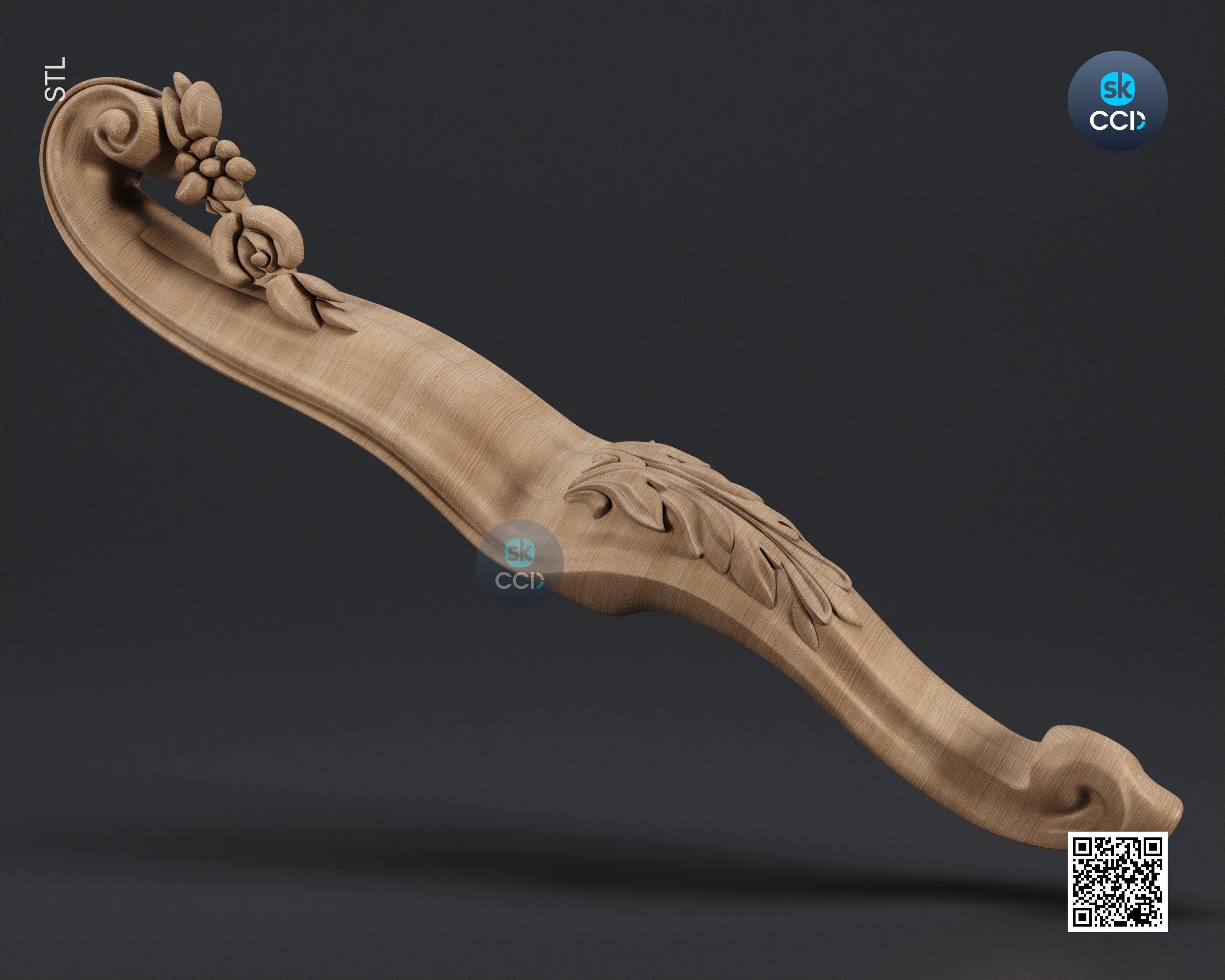 Furniture Leg 3D Model For Cnc Router, Wood Carving Digital File, Column Design, Model No. SKWL1025