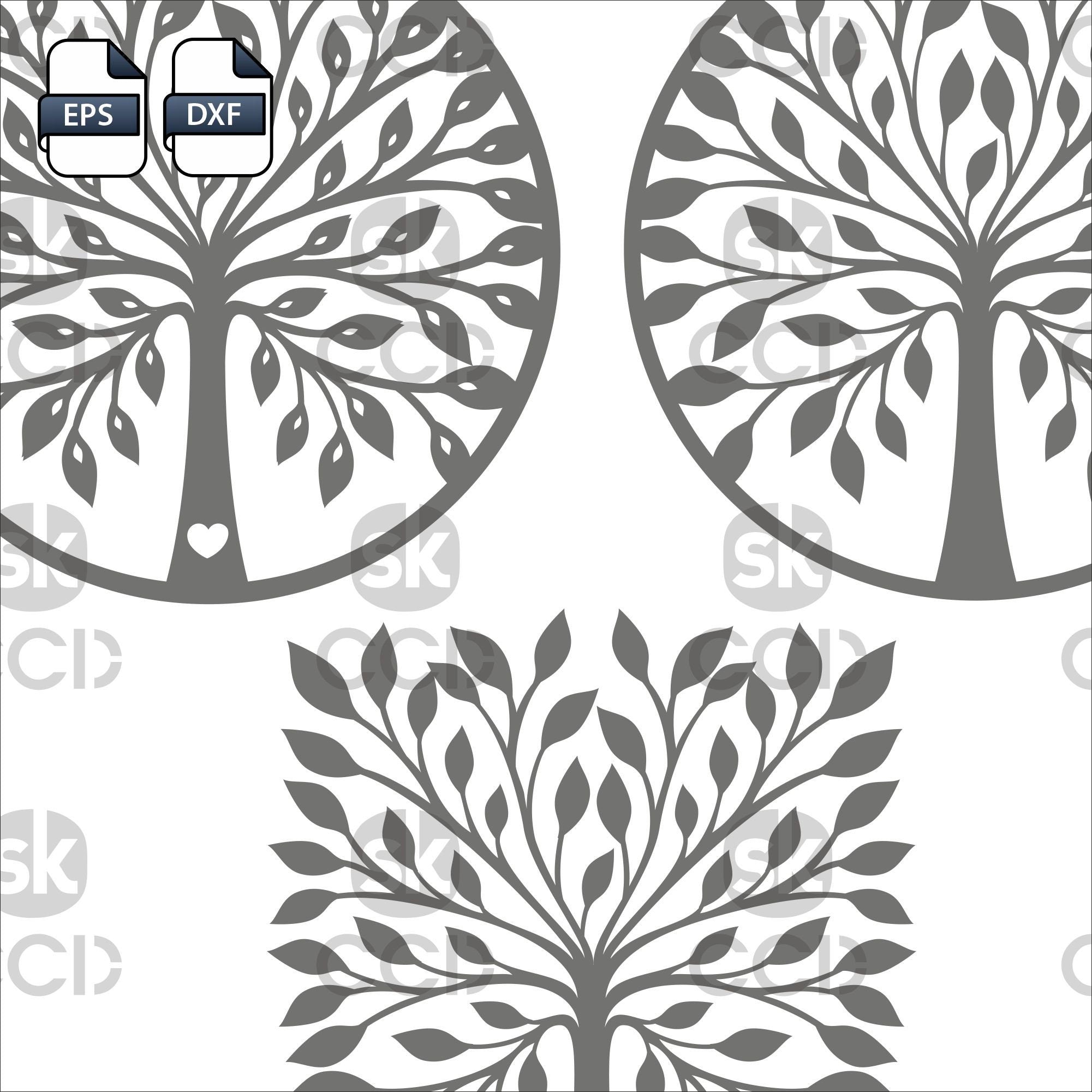 Tree Collection | Vector Pattern | EPS FILE | Wall Decor | Laser Cutting Design | DXF Vector | Cnc Instant Download File |Cnc Digital Design