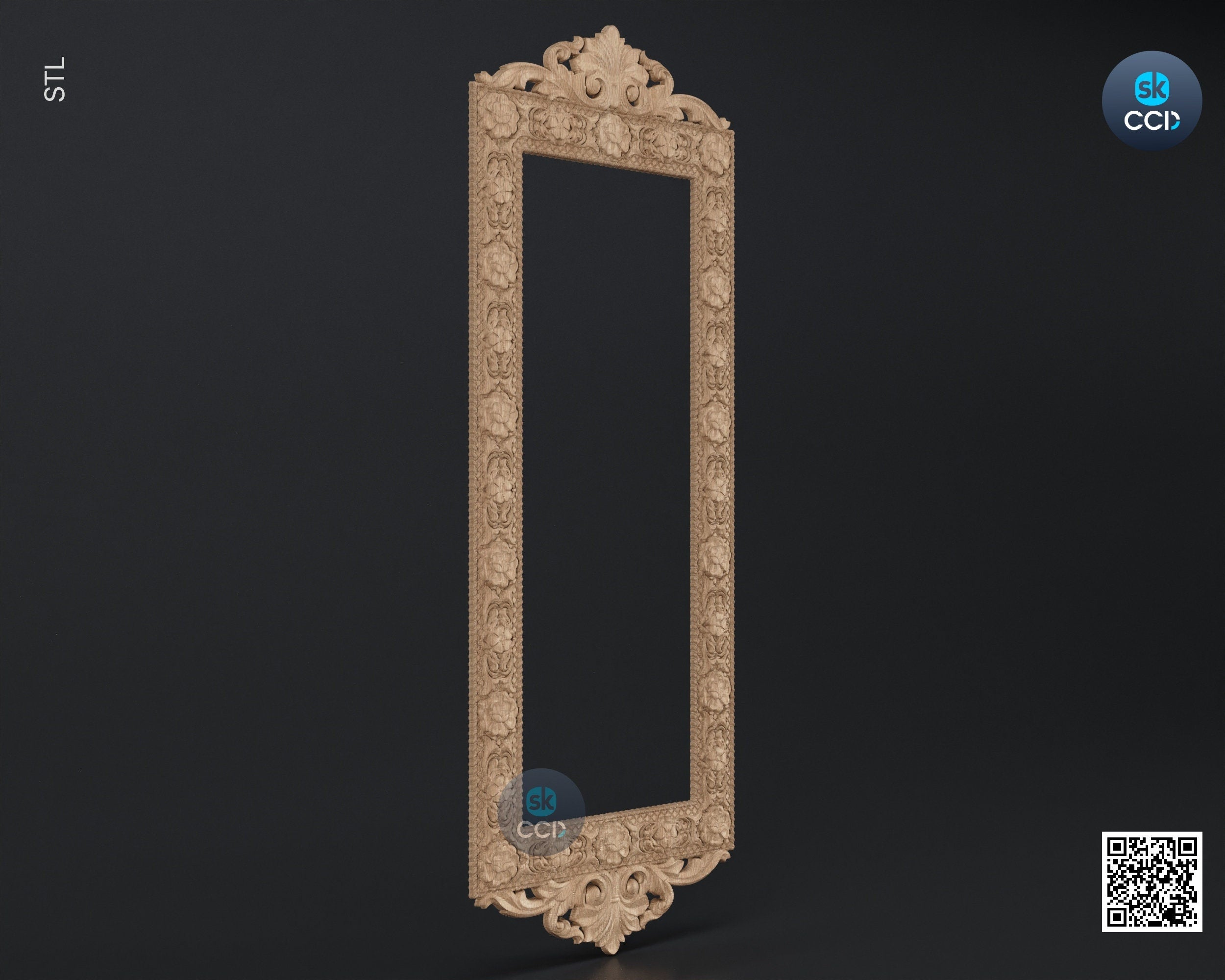 Carved Frame STL 3D Model, Carvign Frame, CNC Router Carving ArtCAM File, CNC files, Wood, Art, Wall Decor SKWF10249