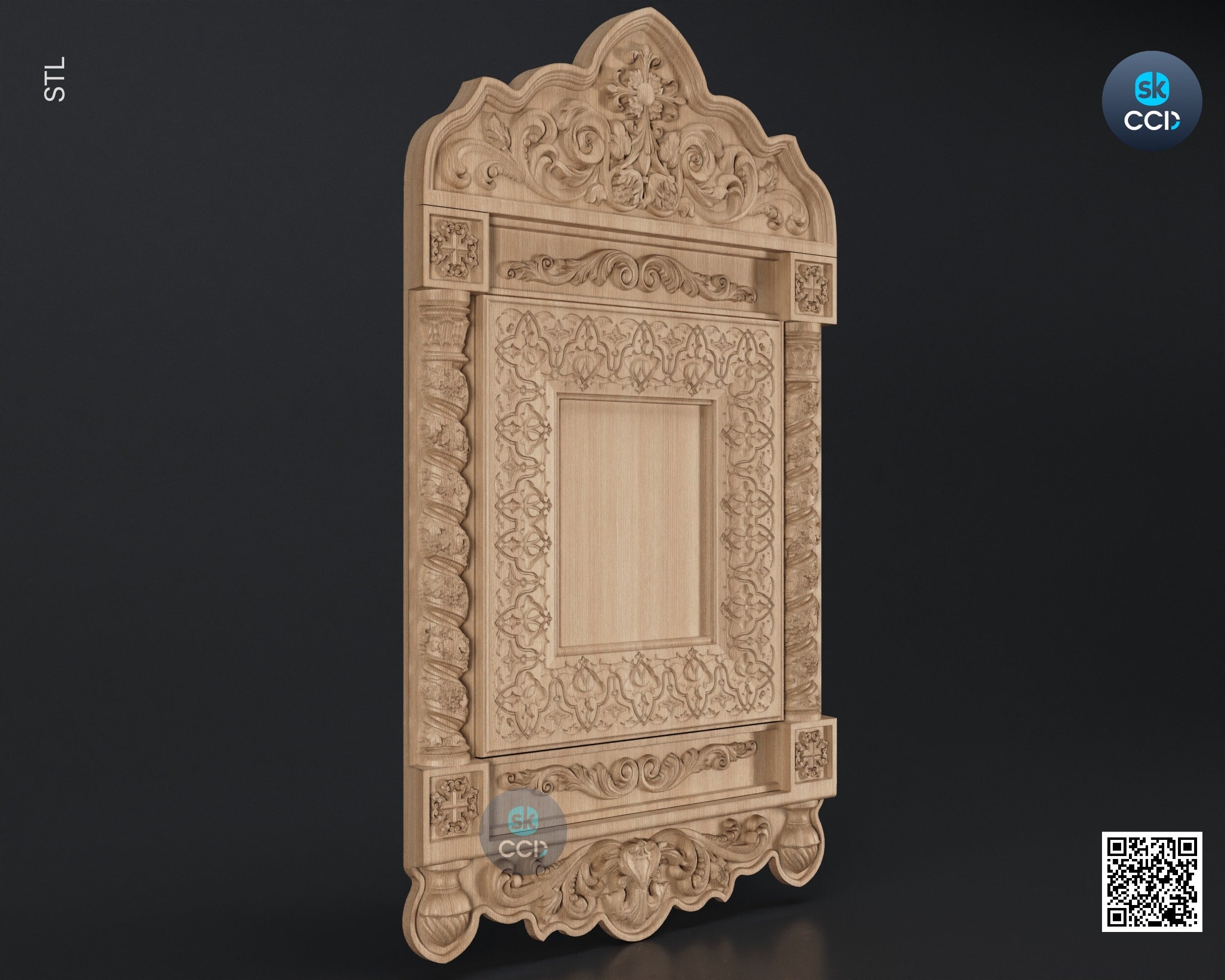 Carved Frame STL 3D Model, Carvign Frame, CNC Router Carving ArtCAM File, CNC files, Wood, Art, Wall Decor SKWF10266