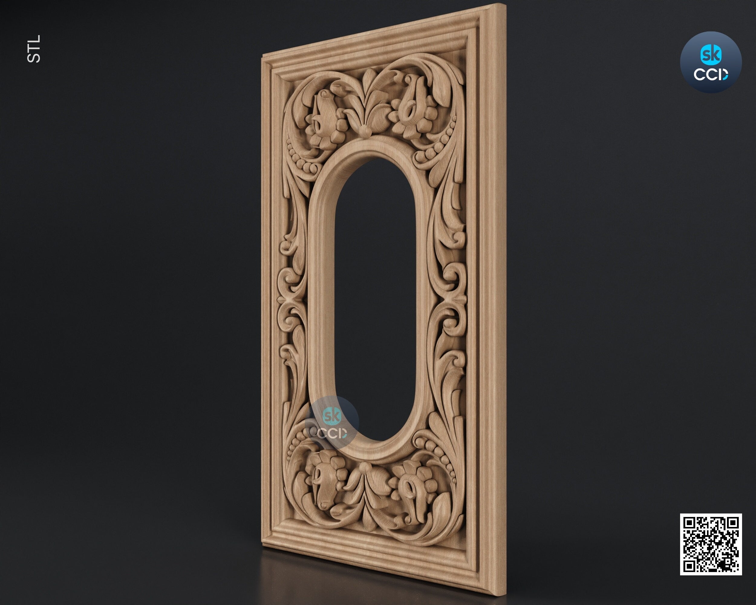 Carved Frame STL 3D Model, Carvign Frame, CNC Router Carving ArtCAM File, CNC files, Wood, Art, Wall Decor SKWF10187