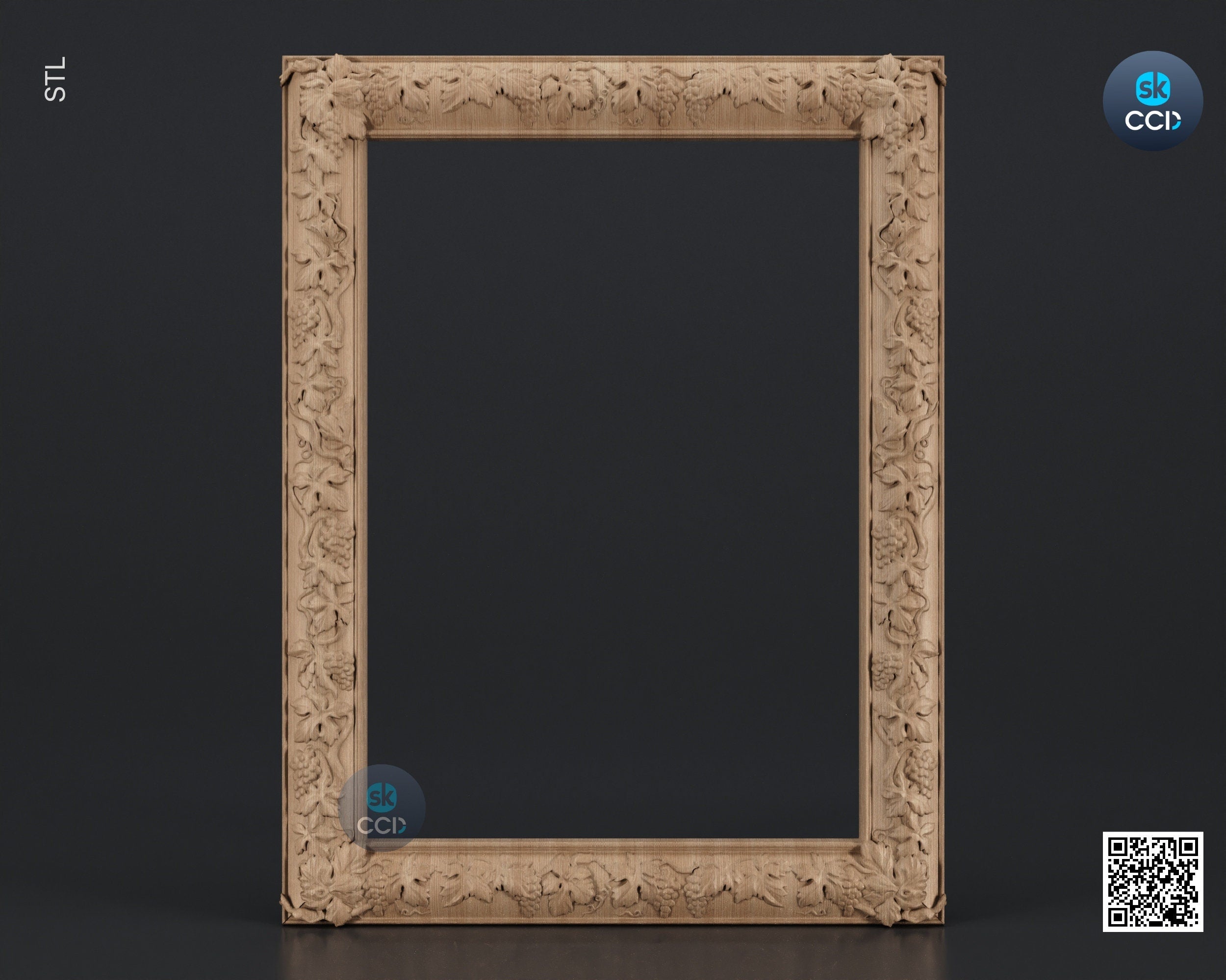 Carved Frame STL 3D Model, Carvign Frame, CNC Router Carving ArtCAM File, CNC files, Wood, Art, Wall Decor SKWF1090
