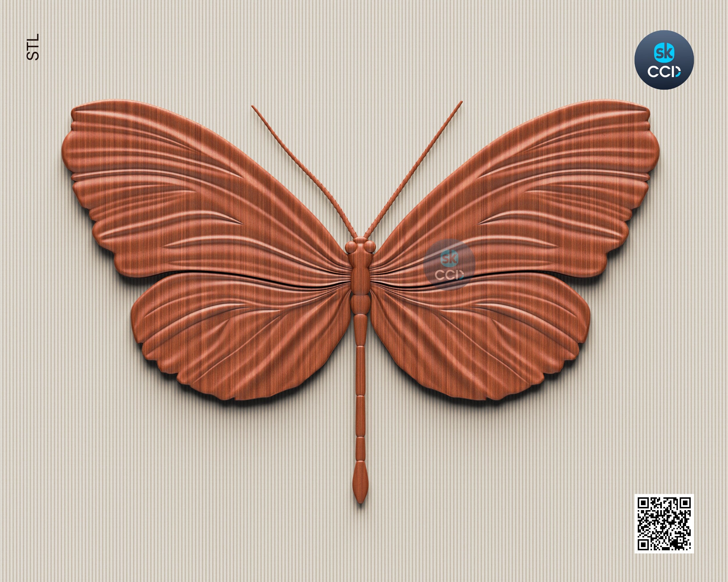 Butterfly | Wood Carving Art | Digital Files | Carving |  Instant Download for CNC | 3D Model | 3D Printed Wall Art