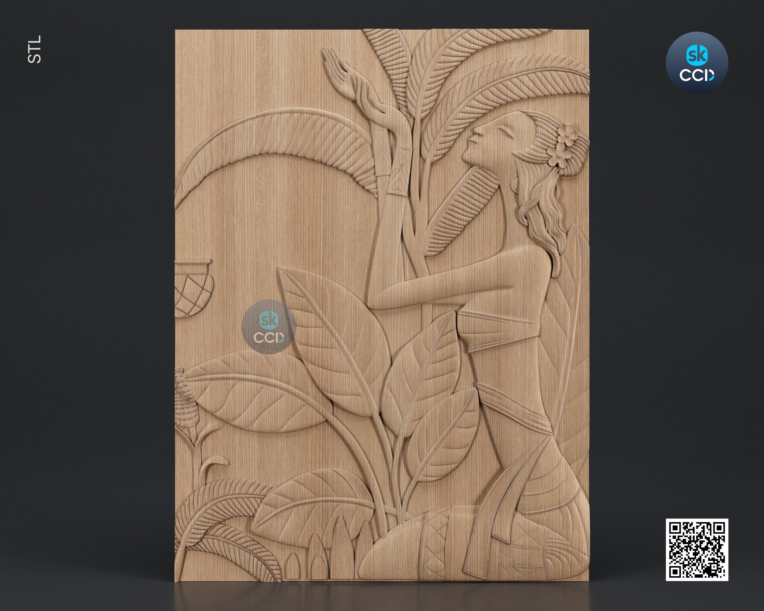 Wood Carving Art | Digital Files | Carving | Aurora | Instant Download Files for CNC | 3D Model | 3D Printed Wall Art