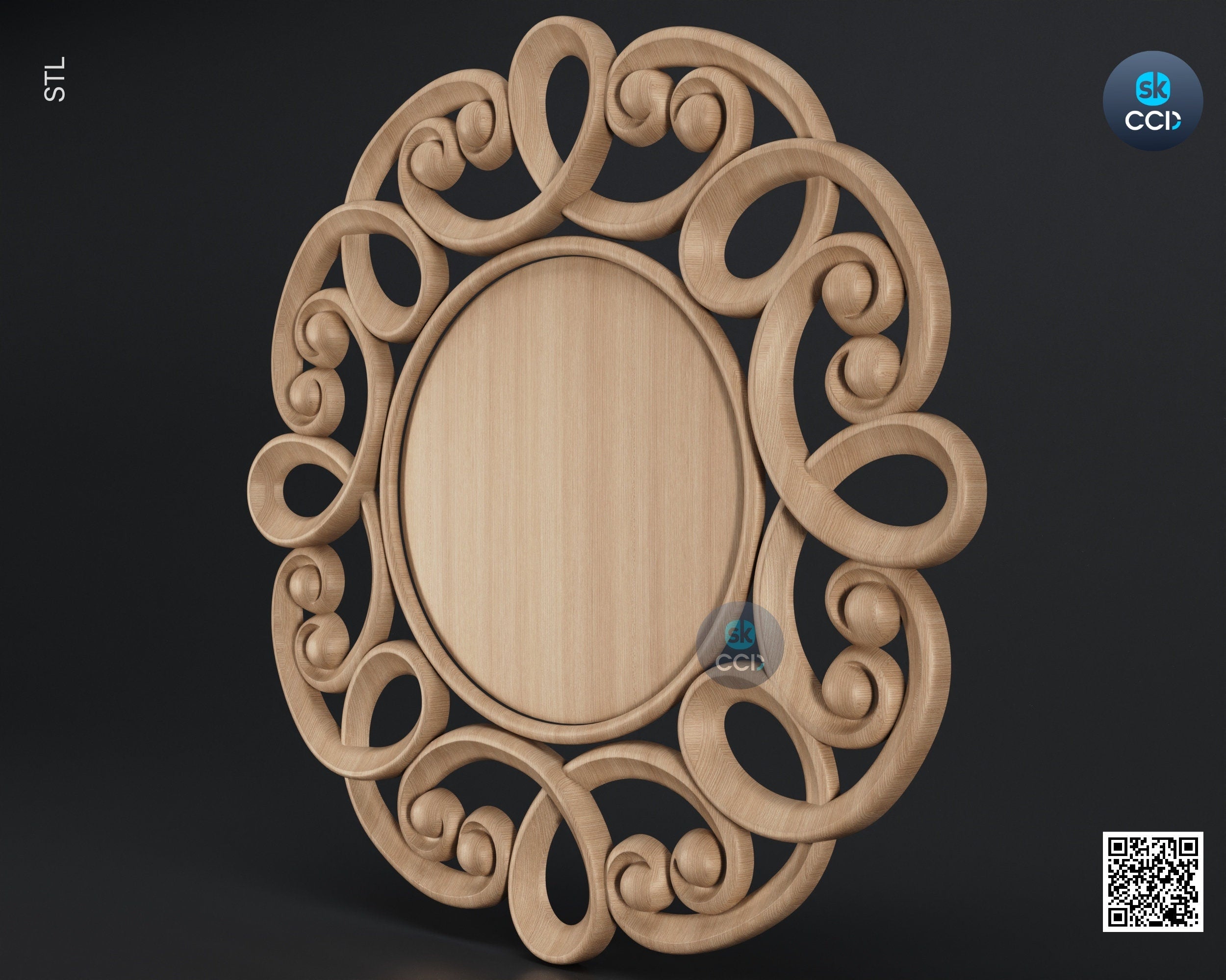 Carved Frame STL 3D Model, Carvign Frame, CNC Router Carving ArtCAM File, CNC files, Wood, Art, Wall Decor SKWF10168