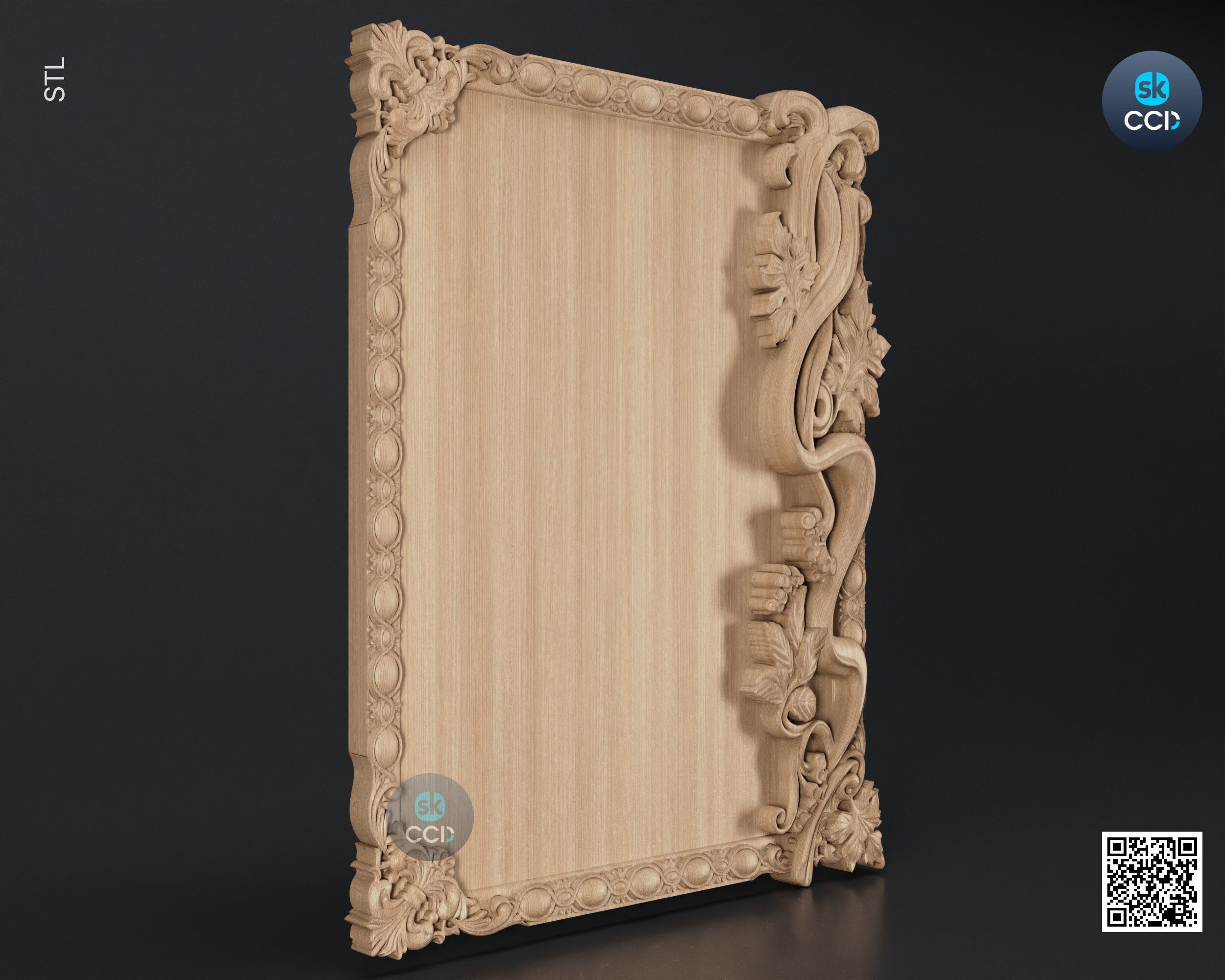 Carved Frame STL 3D Model, Carvign Frame, CNC Router Carving ArtCAM File, CNC files, Wood, Art, Wall Decor SKWF10221