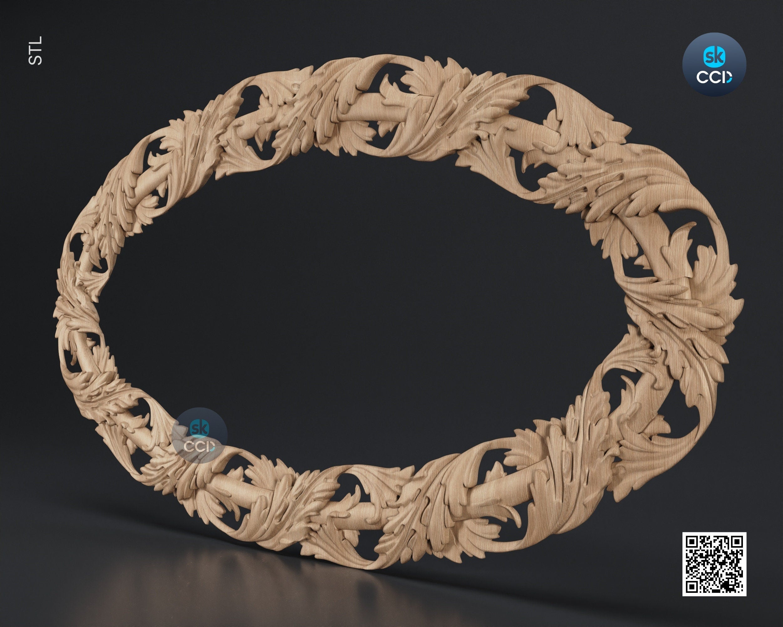 Carved Frame STL 3D Model, Carvign Frame, CNC Router Carving ArtCAM File, CNC files, Wood, Art, Wall Decor SKWF1023