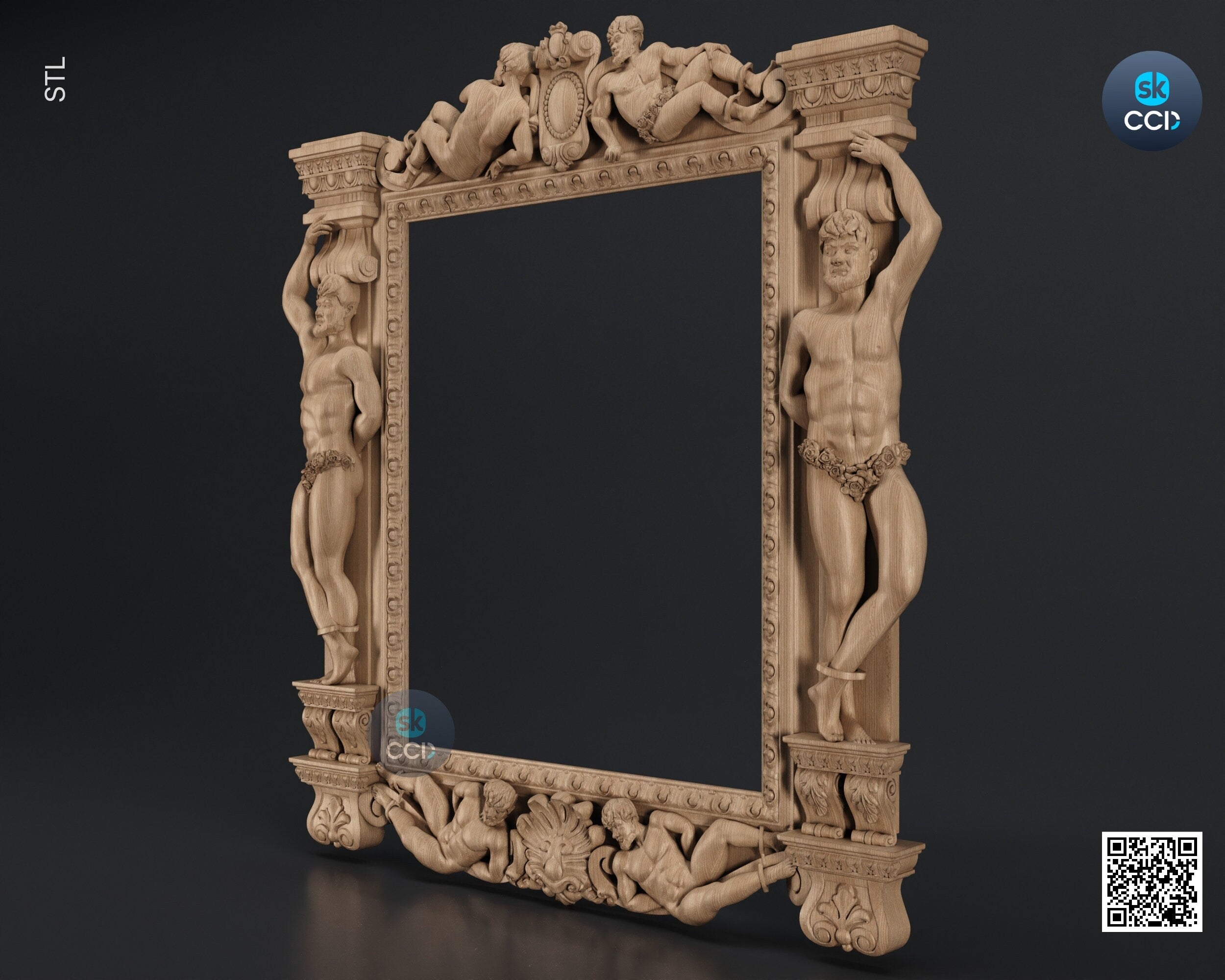 Carved Frame STL 3D Model, Carvign Frame, CNC Router Carving ArtCAM File, CNC files, Wood, Art, Wall Decor SKWF1085