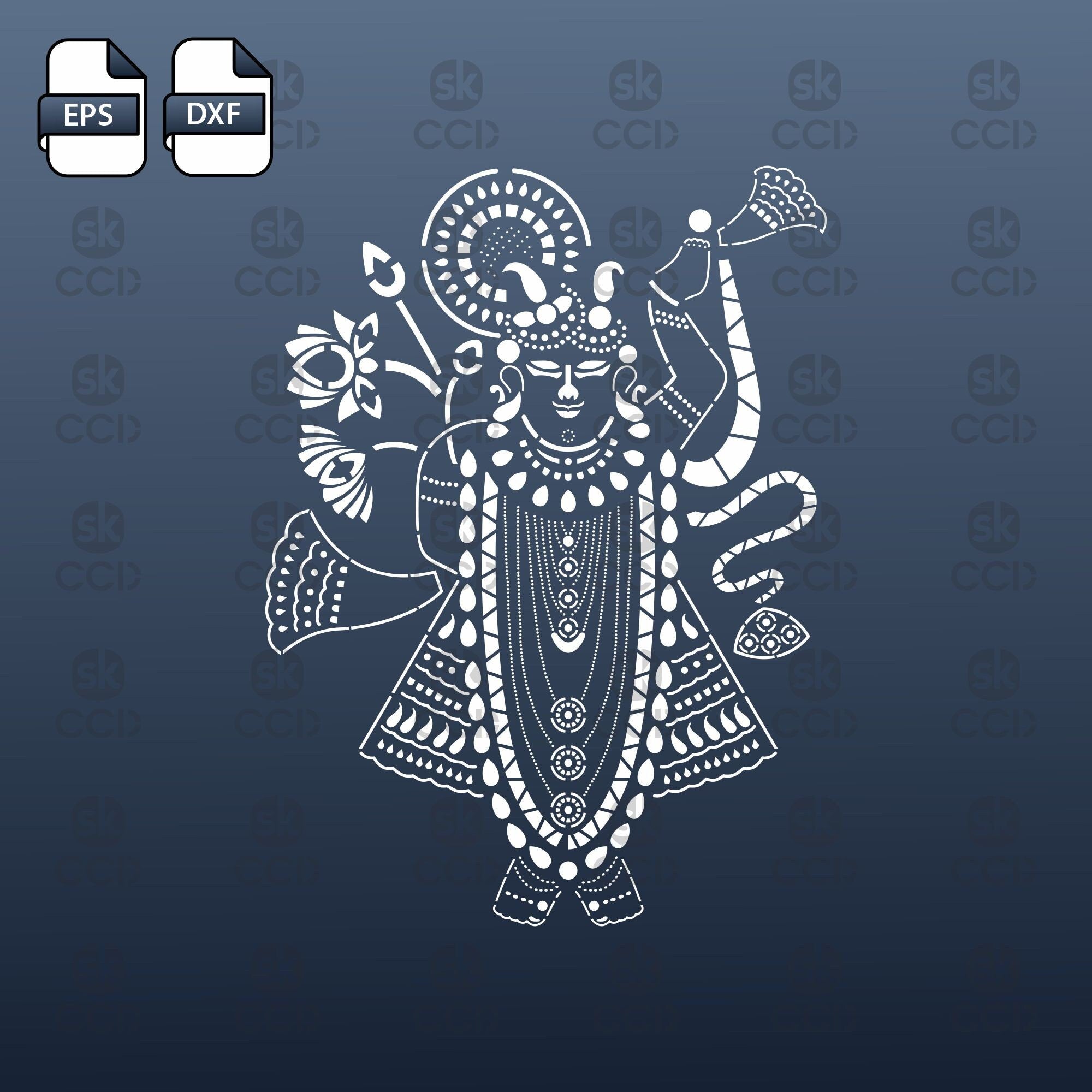 Shrinathji | Shrinathji Wall Art | Indian God |  | Laser Cutting Design | DXF Vector | Cnc Instant Download File | Cnc Digital Design