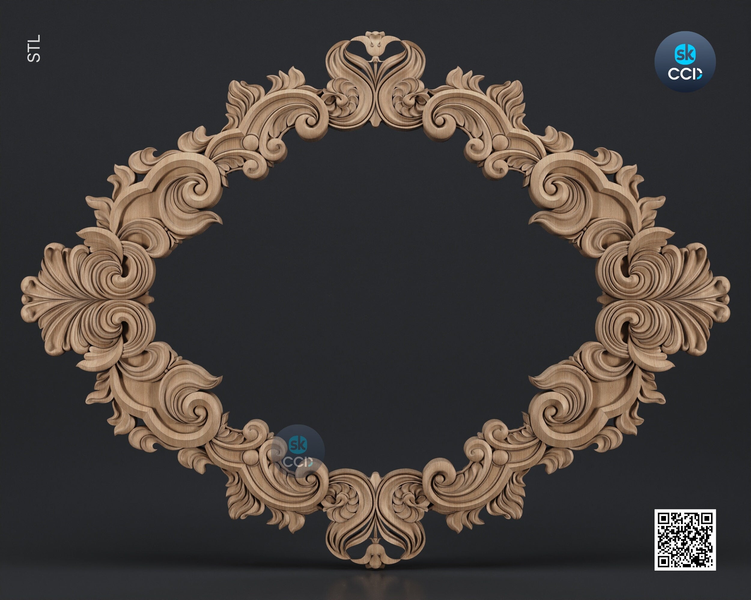 Carved Frame STL 3D Model, Carvign Frame, CNC Router Carving ArtCAM File, CNC files, Wood, Art, Wall Decor SKWF1006