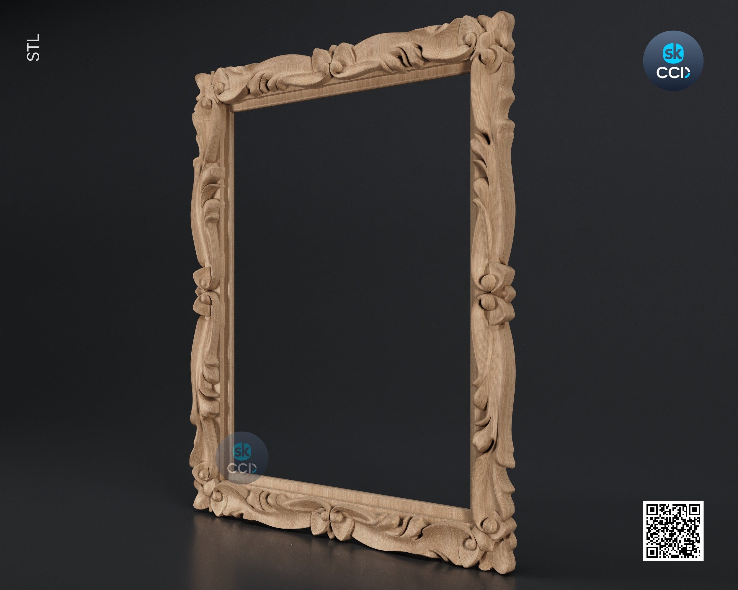 Carved Frame STL 3D Model, Carvign Frame, CNC Router Carving ArtCAM File, CNC files, Wood, Art, Wall Decor SKWF1033