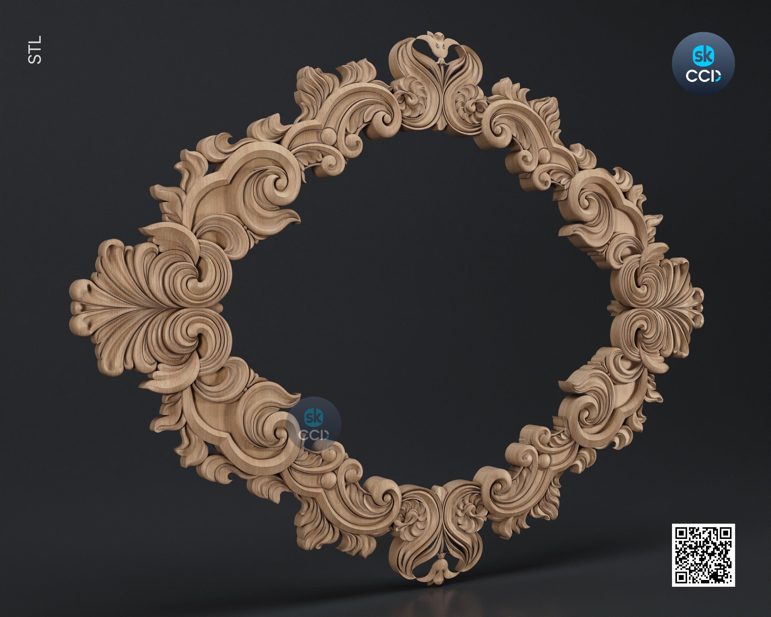 Carved Frame STL 3D Model, Carvign Frame, CNC Router Carving ArtCAM File, CNC files, Wood, Art, Wall Decor SKWF1006