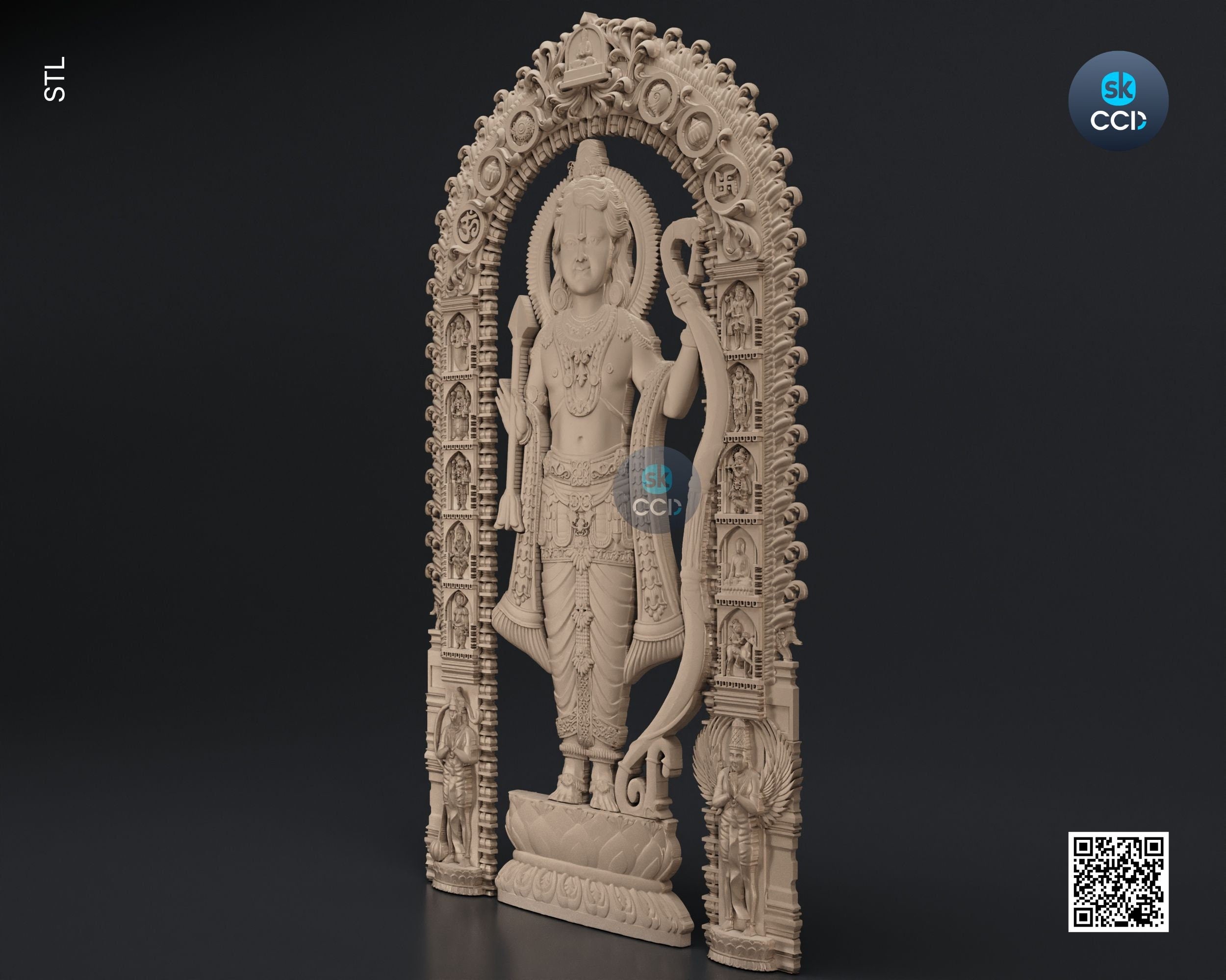 Lord Ram, Ramlala ki Murti, Ayodhya Ram Mandir 3D Model STL File Download for CNC and 3D Printing Instant Download File