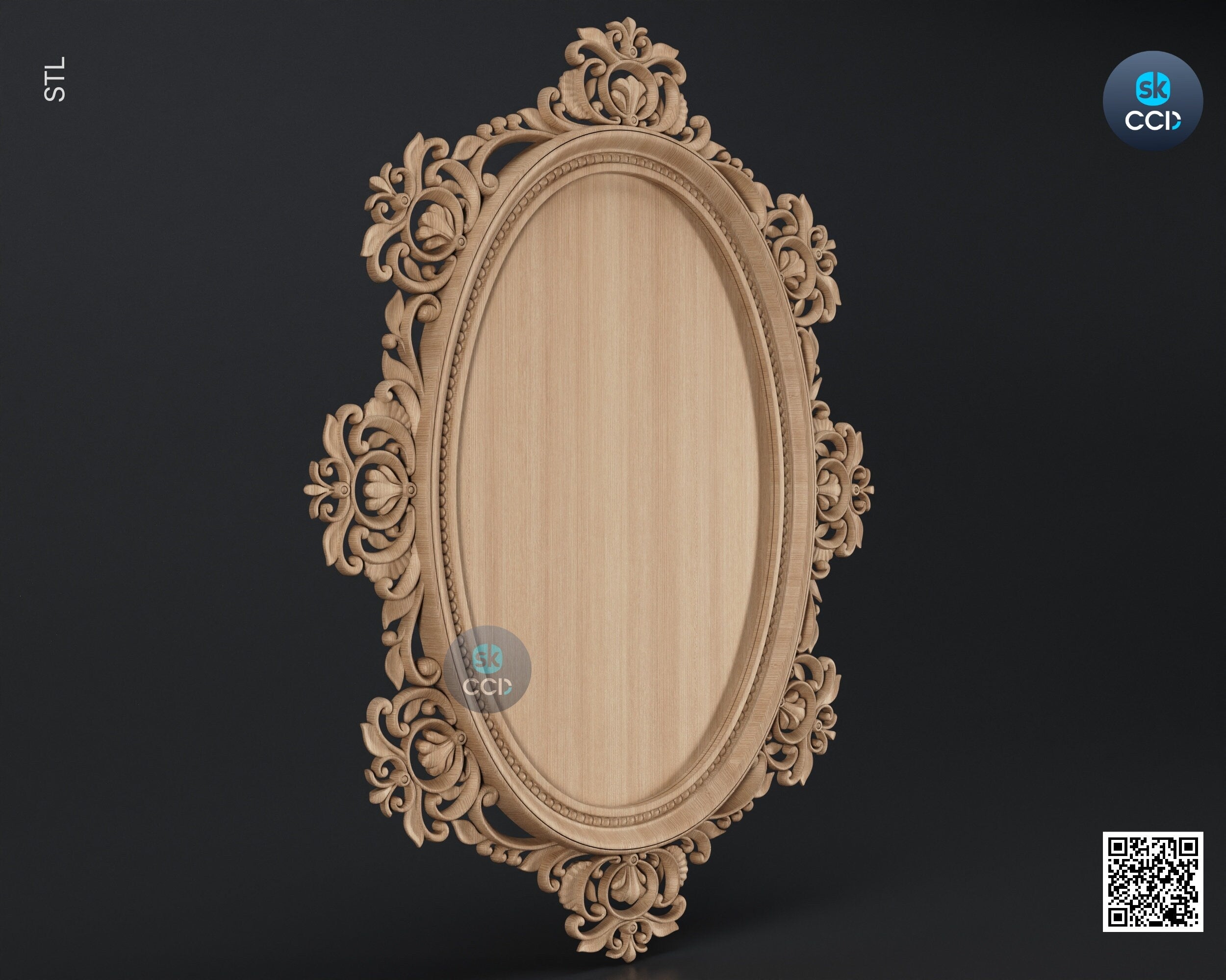 Carved Frame STL 3D Model, Carvign Frame, CNC Router Carving ArtCAM File, CNC files, Wood, Art, Wall Decor SKWF10233