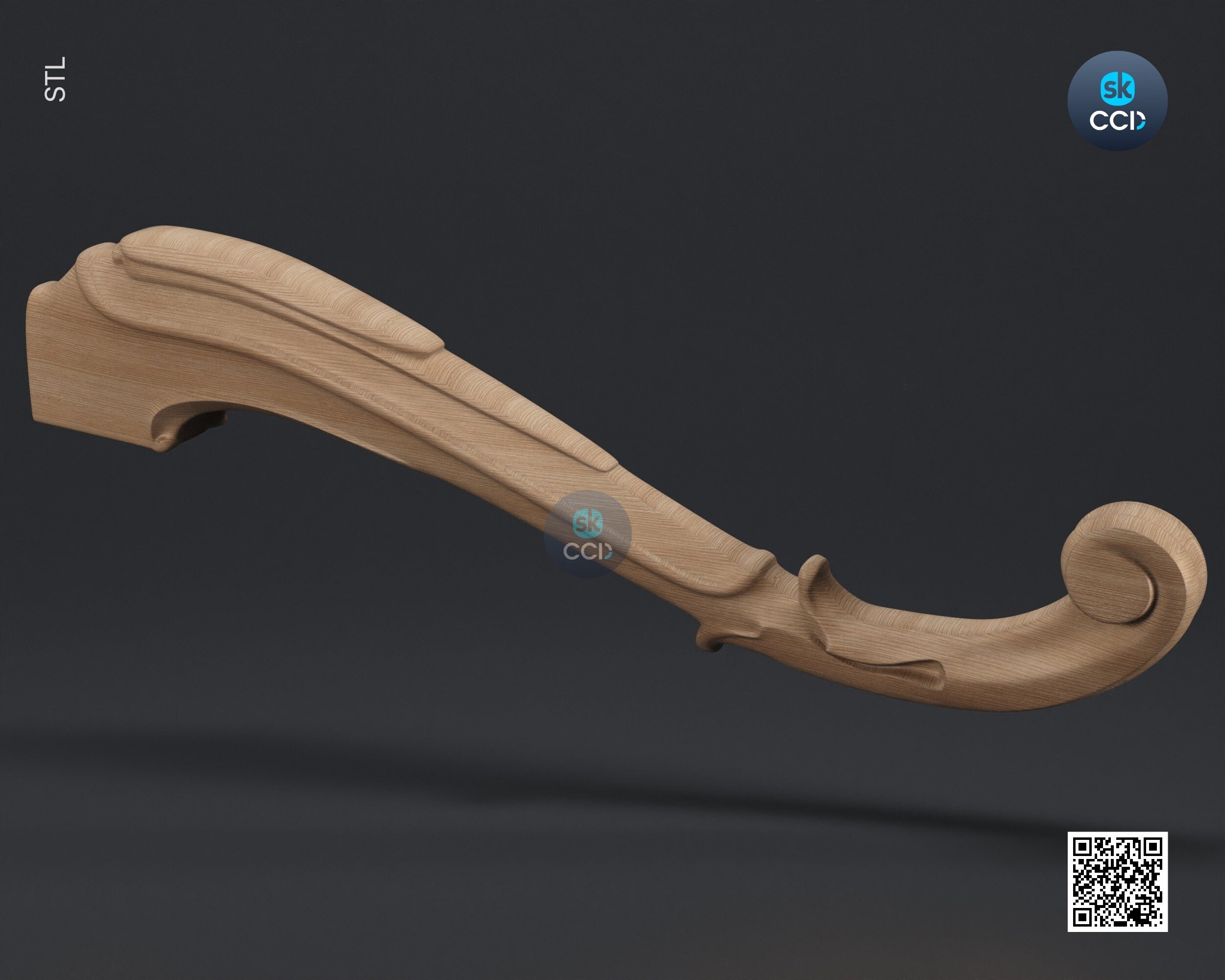 Furniture Leg 3D Model For Cnc Router, Wood Carving Digital File, Column Design, Model No. SKWL1026