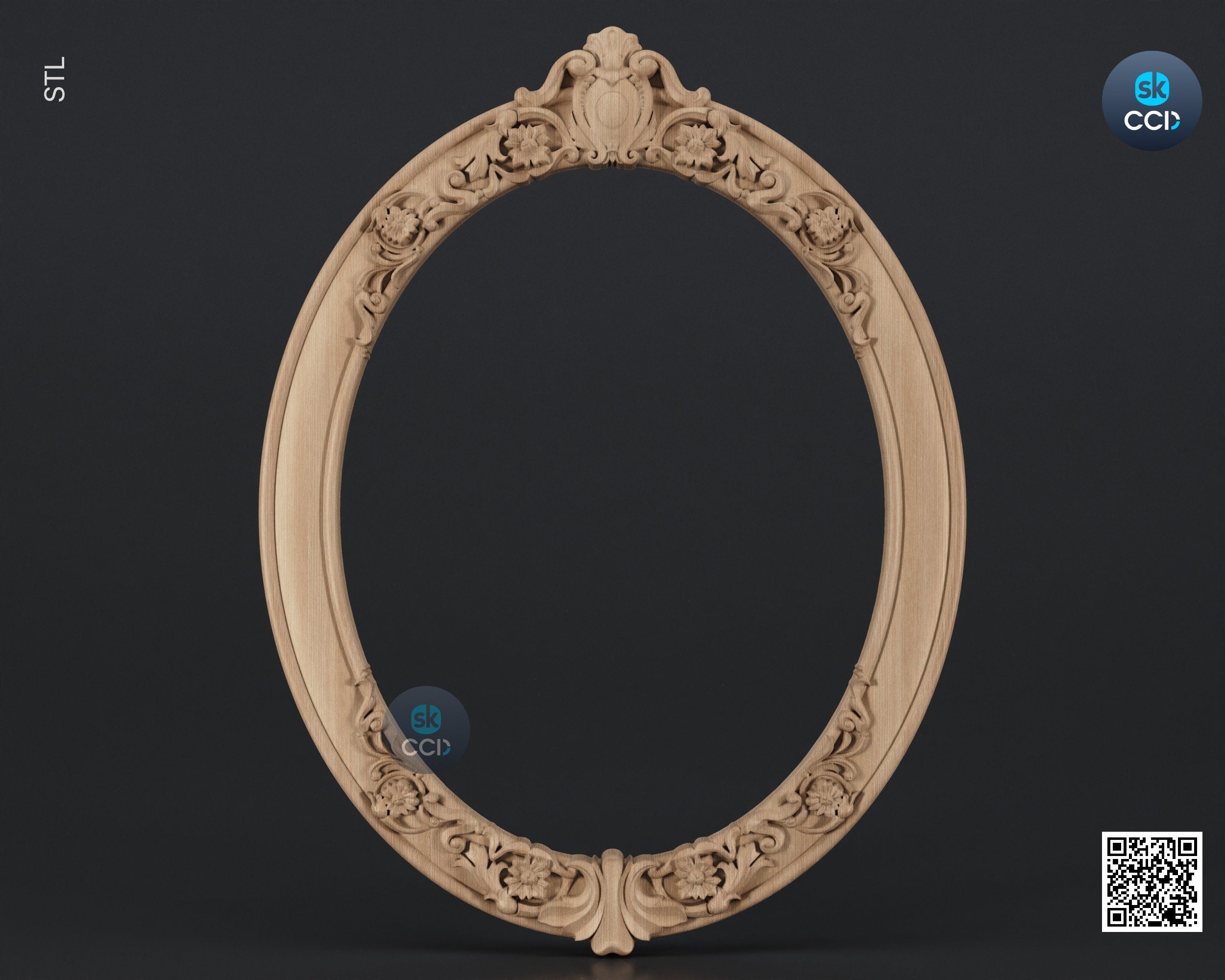 Carved Frame STL 3D Model, Carvign Frame, CNC Router Carving ArtCAM File, CNC files, Wood, Art, Wall Decor SKWF10239