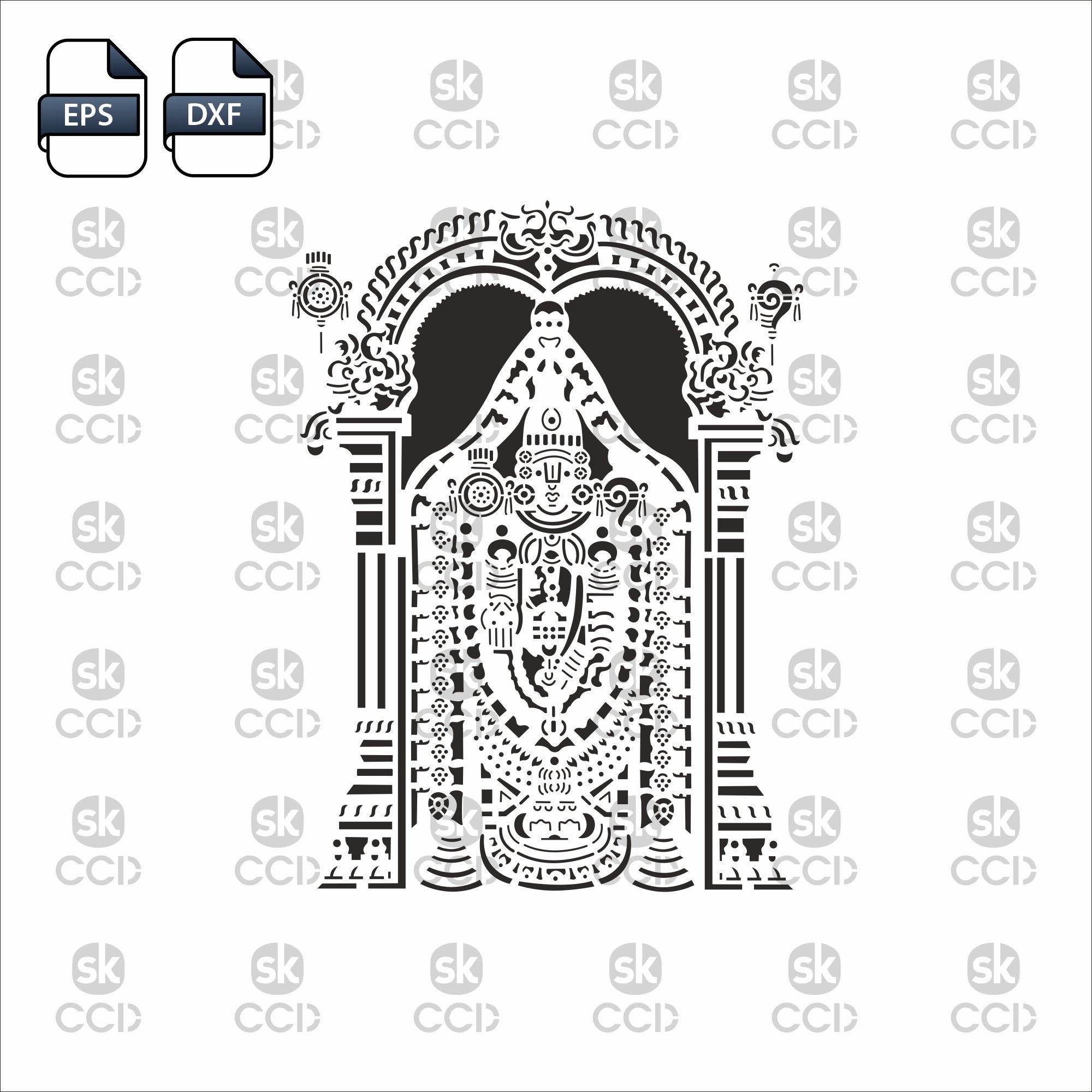 Tirupati Balaji | Indian God | Laser Cutting Design | DXF Vector | Cnc Router Instant Download File | Cnc Digital Design