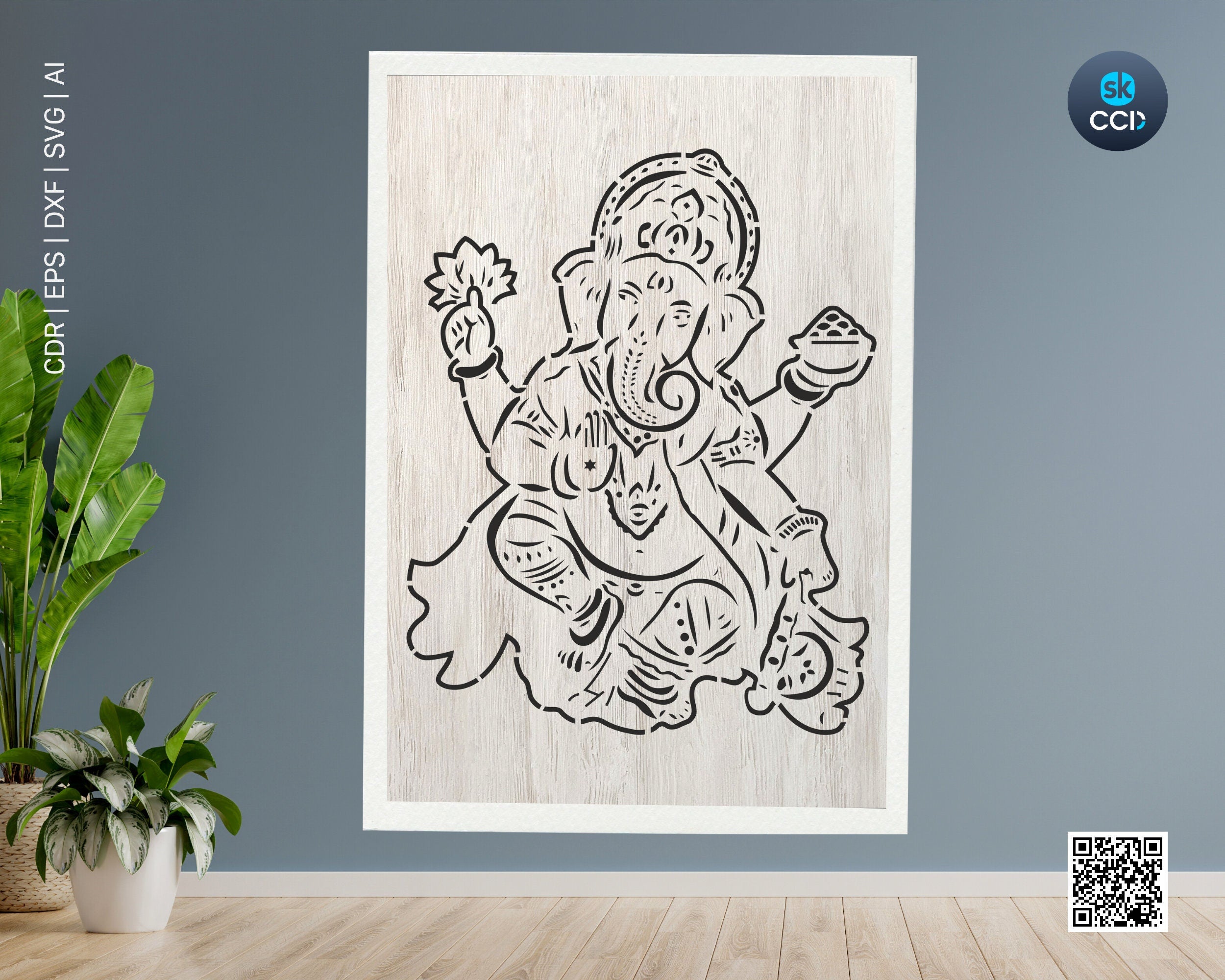 Silhouette of Lord Ganesha, Religious Svg files for cricut, Laser Cut Design, Laser cut wood, Cnc Router Files