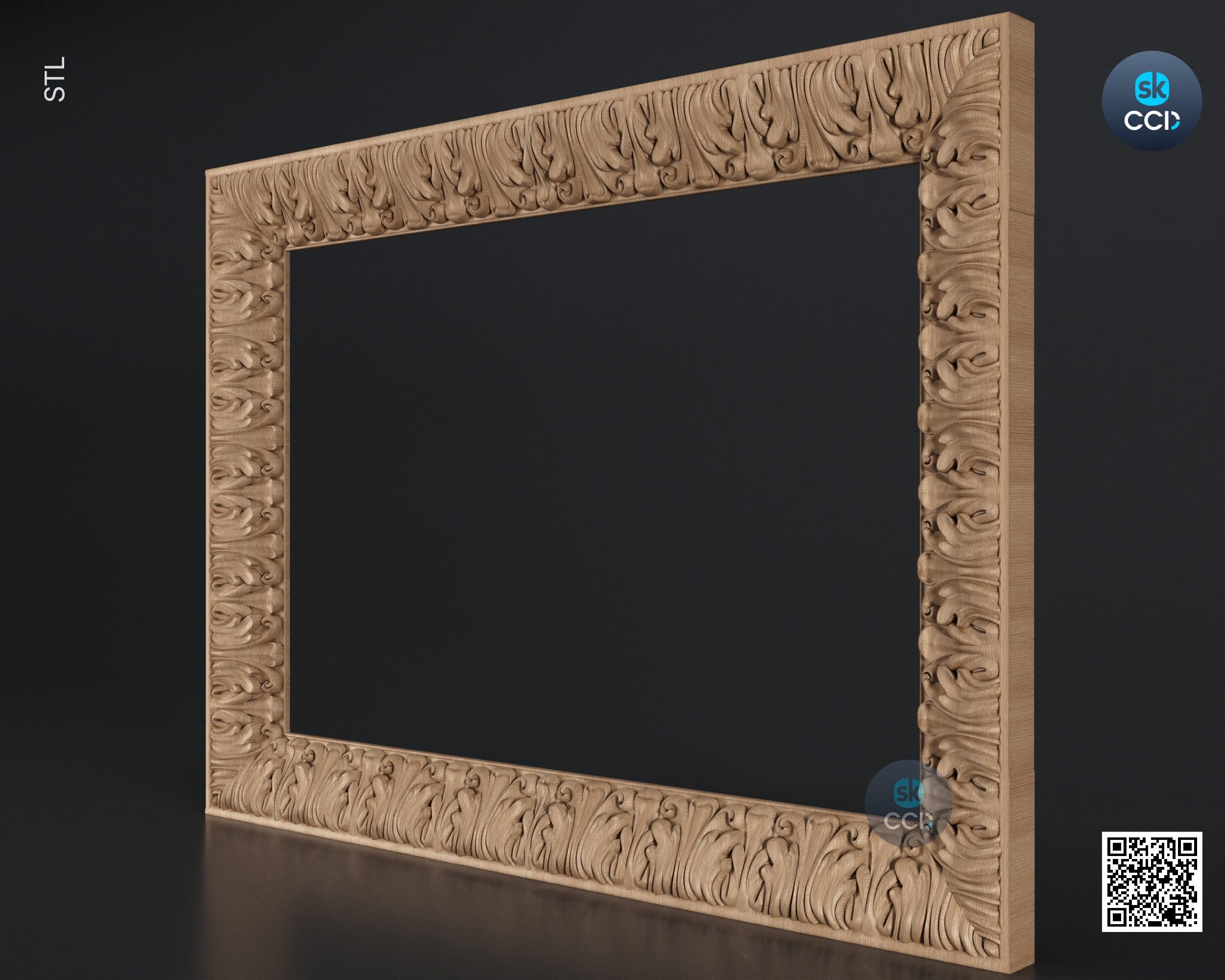 Carved Frame STL 3D Model, Carvign Frame, CNC Router Carving ArtCAM File, CNC files, Wood, Art, Wall Decor SKWF10136