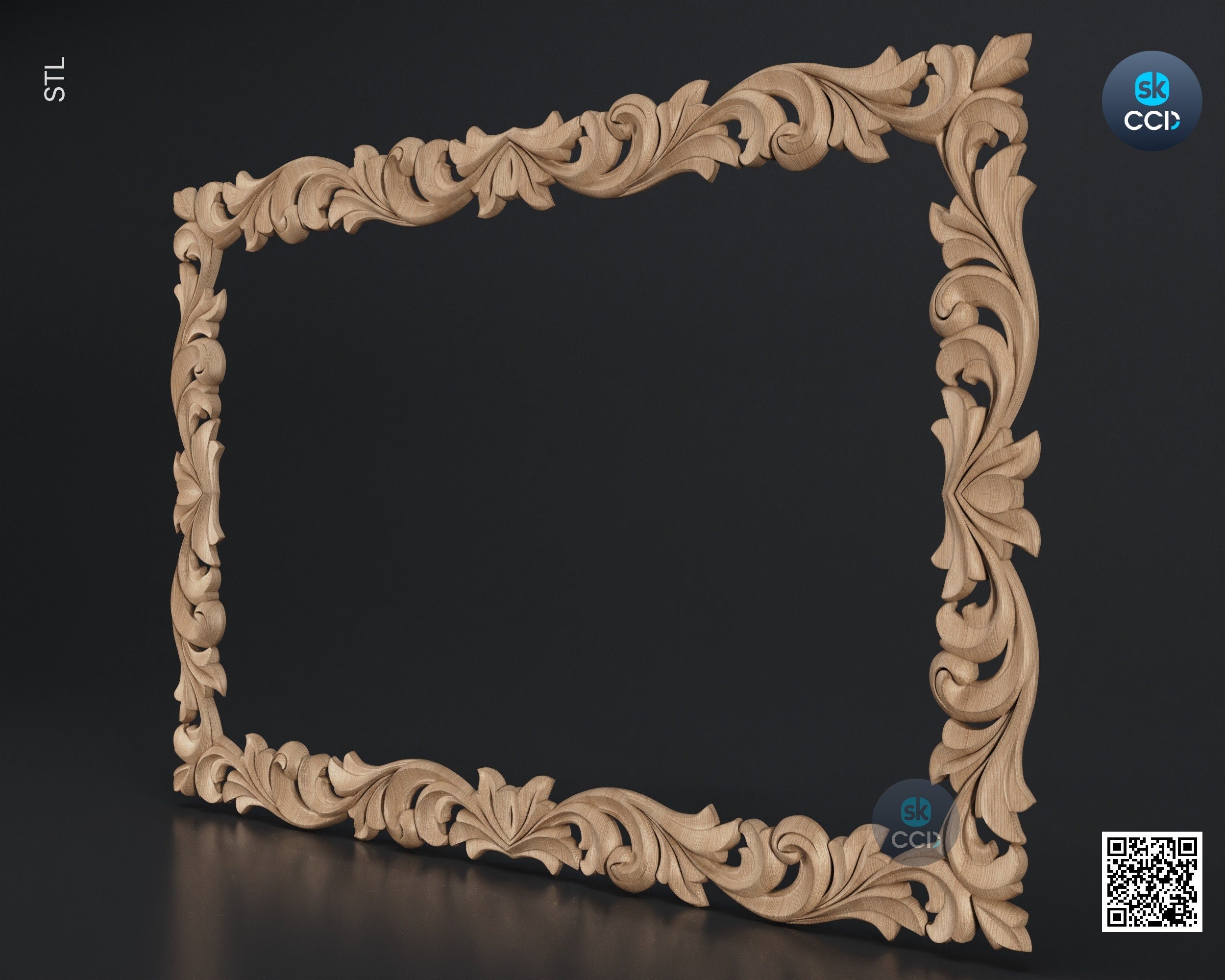 Carved Frame STL 3D Model, Carvign Frame, CNC Router Carving ArtCAM File, CNC files, Wood, Art, Wall Decor SKWF10155