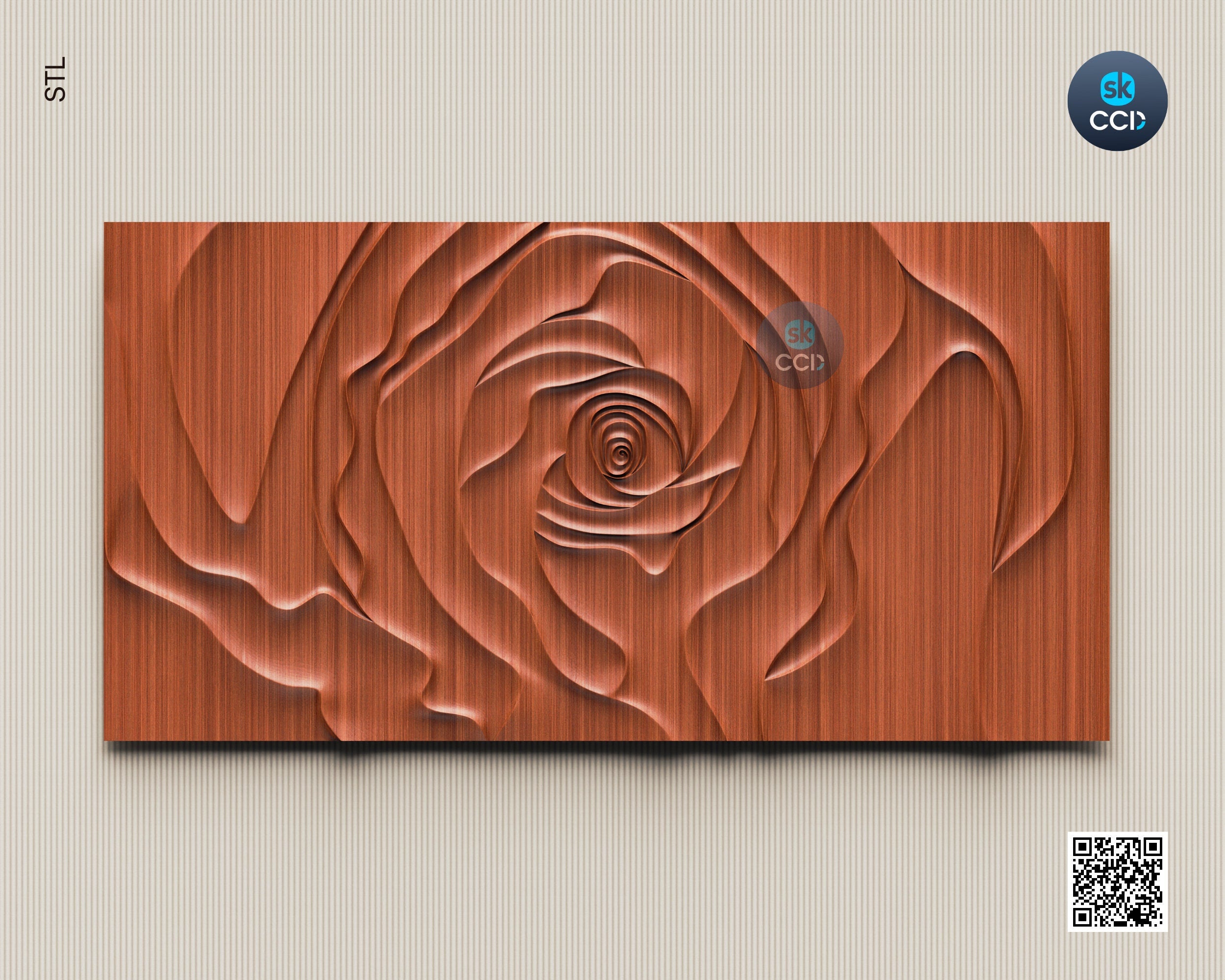 Rose | Wood Carving Art | Digital Files | Instant Download for CNC | STL Model | 3D Printed Wall Art | 3D Printer File