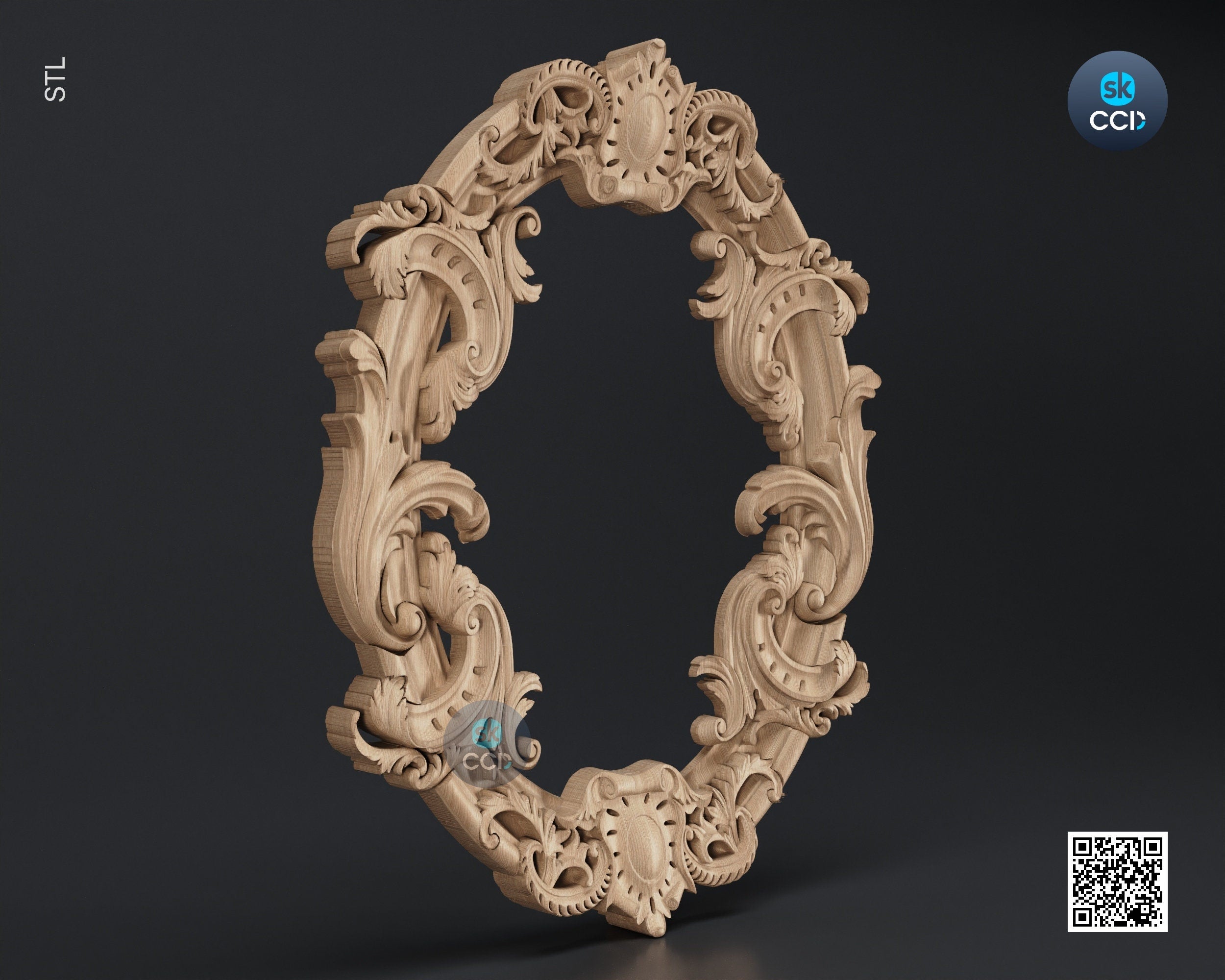 Carved Frame STL 3D Model, Carvign Frame, CNC Router Carving ArtCAM File, CNC files, Wood, Art, Wall Decor SKWF102
