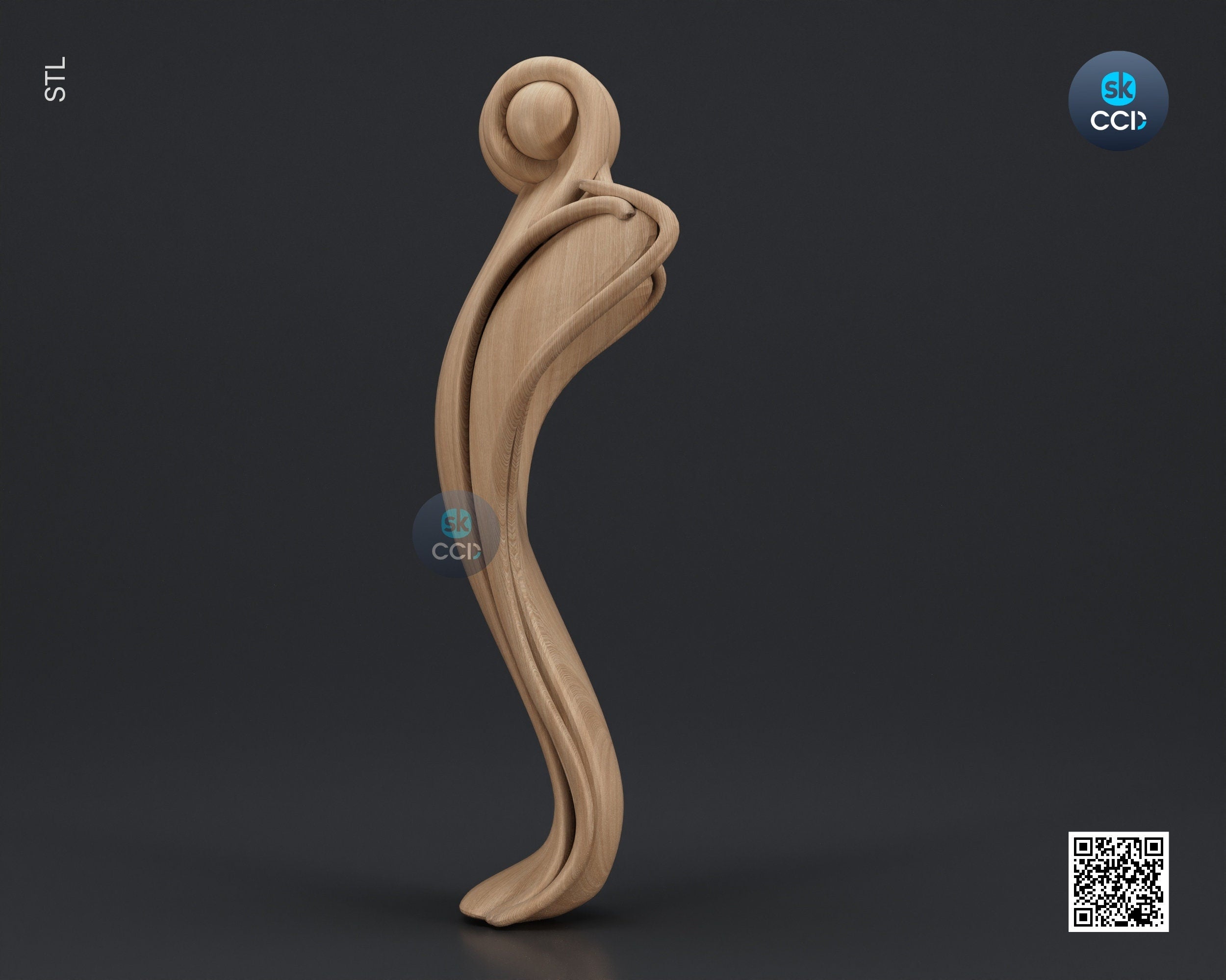 Furniture Leg 3D Model For Cnc Router, Wood Carving Digital File, Column Design, Model No. SKWL1021