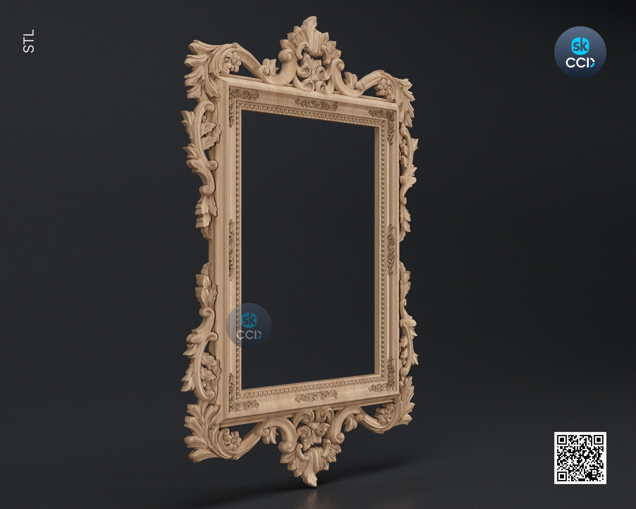 Carved Frame STL 3D Model, Carvign Frame, CNC Router Carving ArtCAM File, CNC files, Wood, Art, Wall Decor SKWF1022