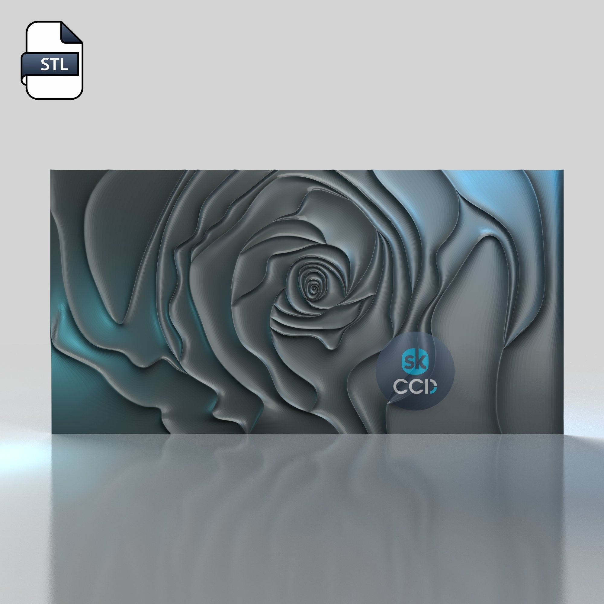 Rose | Wood Carving Art | Digital Files | Instant Download for CNC | STL Model | 3D Printed Wall Art | 3D Printer File