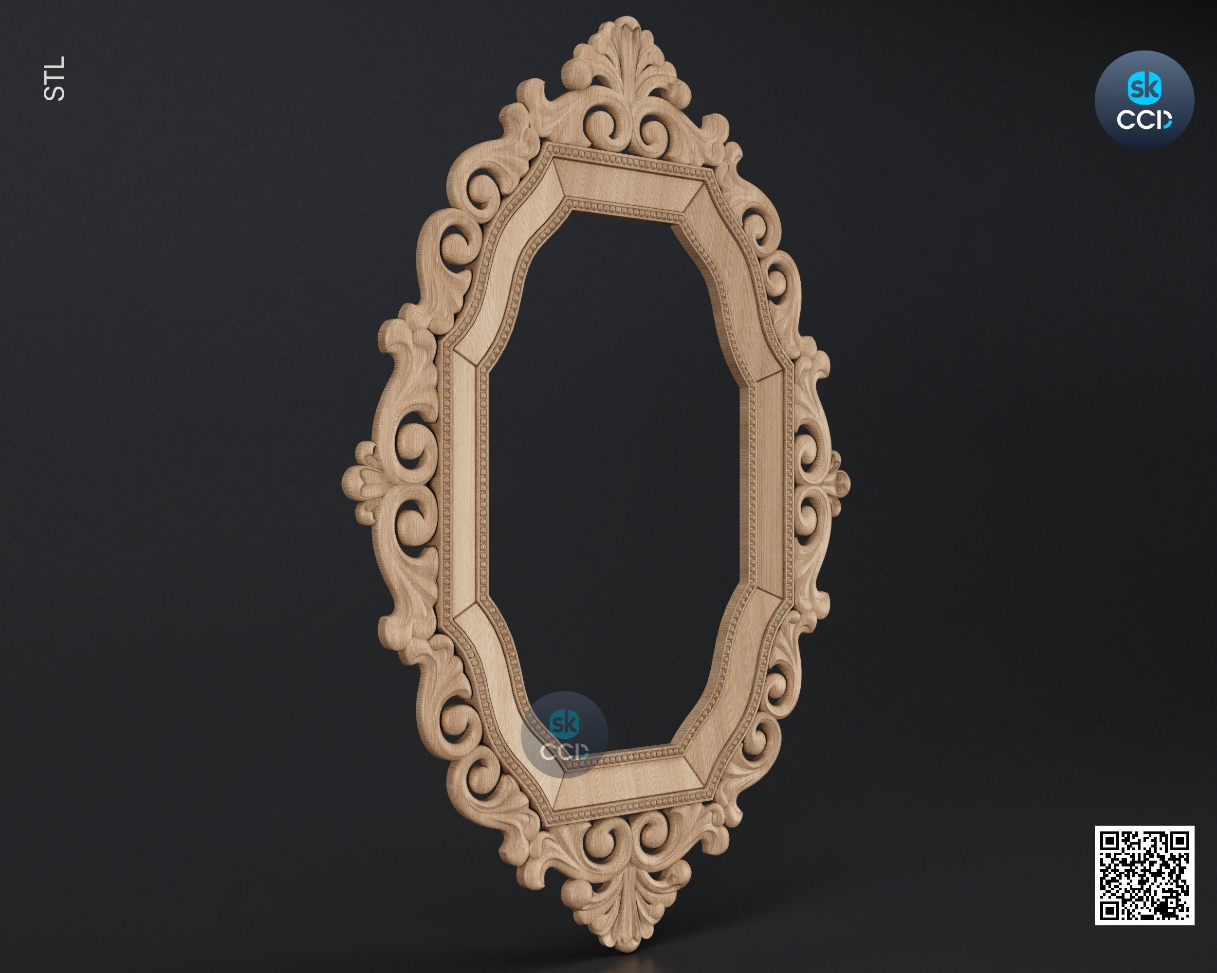 Carved Frame STL 3D Model, Carvign Frame, CNC Router Carving ArtCAM File, CNC files, Wood, Art, Wall Decor SKWF10258