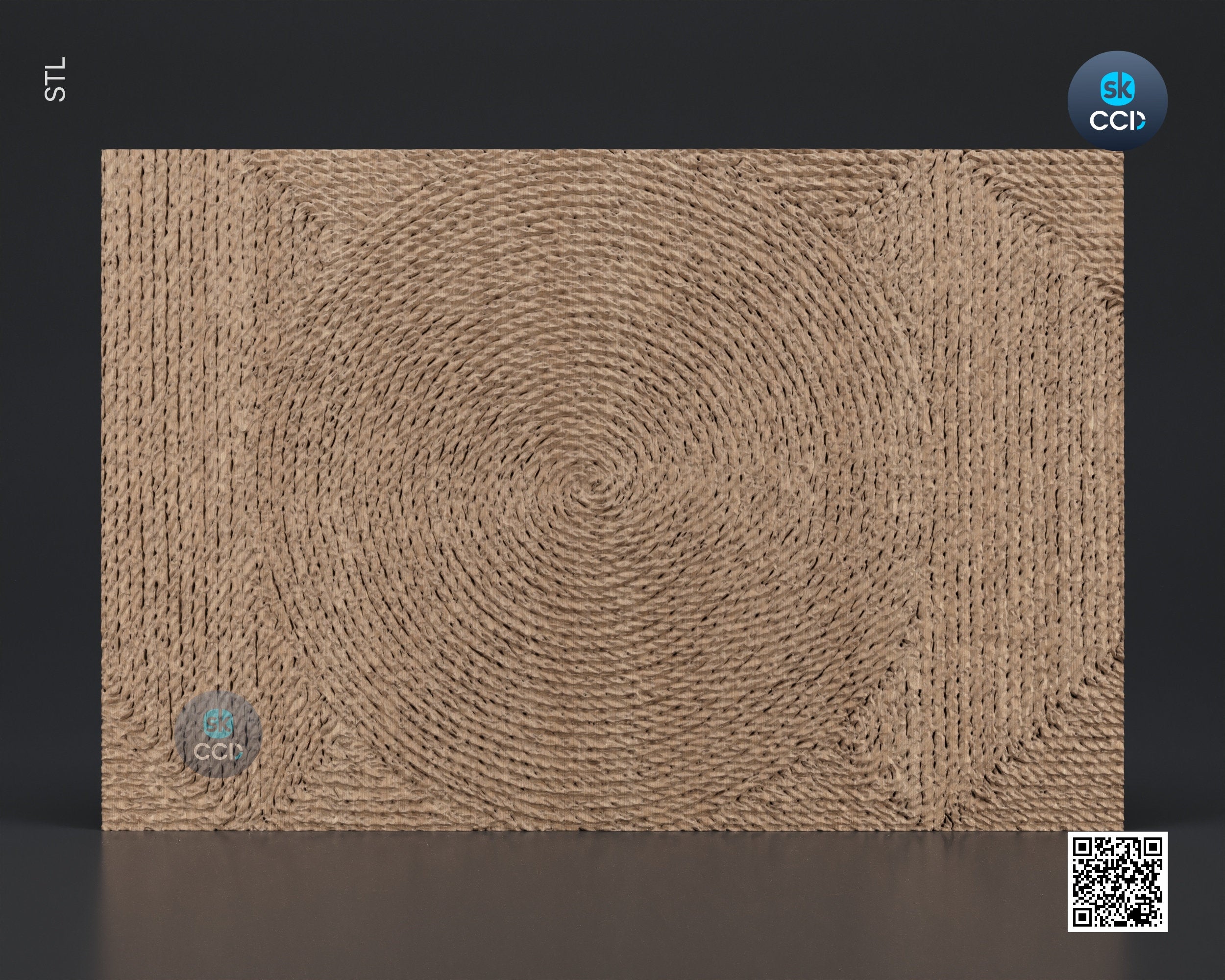 Wood Wall Art, Spiral STL Model, CNC Router Carving ArtCAM File, Wall Sculpture, Wood Carving, 3D Model