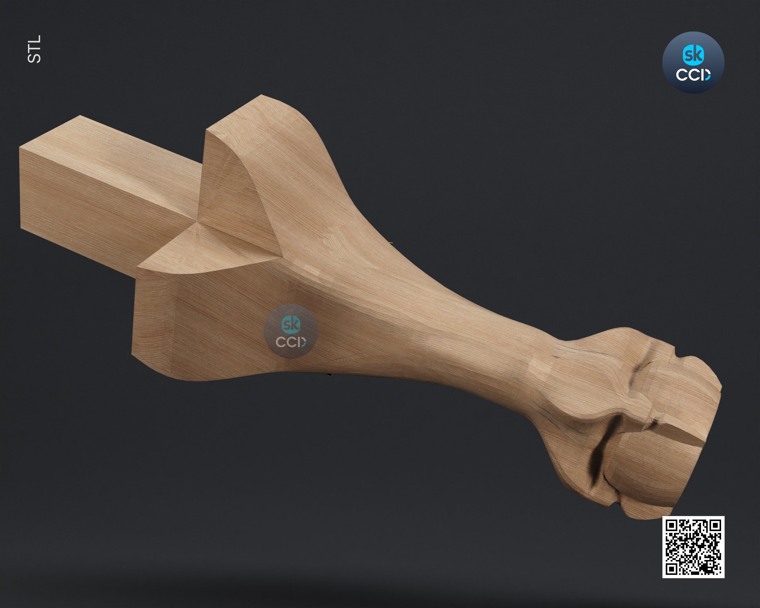 Furniture Leg 3D Model For Cnc Router, Wood Carving Digital File, Column Design, Model No. SKWL1008