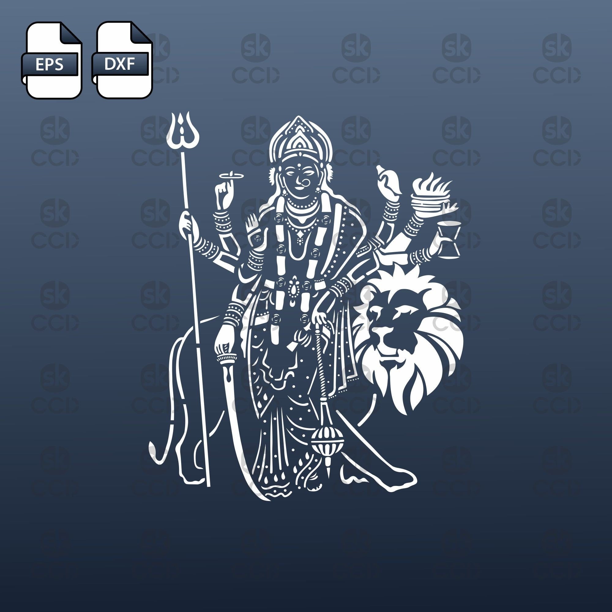 Maa Durga | Wall Art | Indian God |  | Laser Cutting Design | DXF Vector | Cnc Instant Download File | Cnc Digital Design