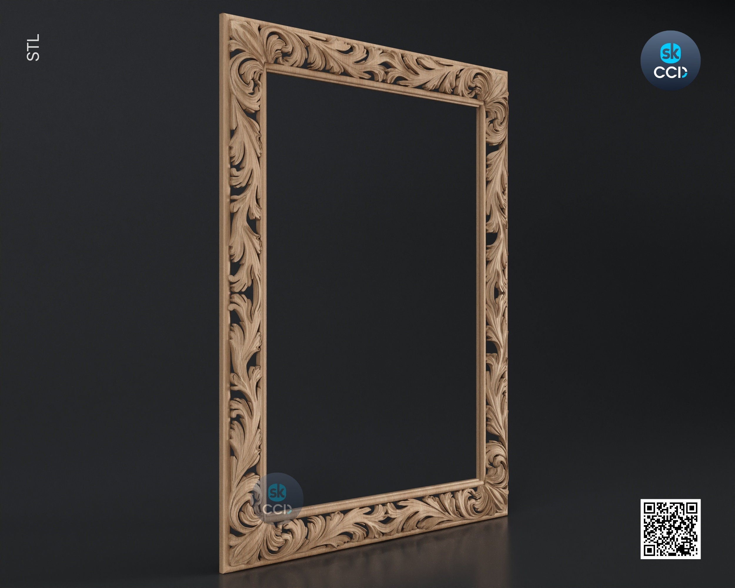 Carved Frame STL 3D Model, Carvign Frame, CNC Router Carving ArtCAM File, CNC files, Wood, Art, Wall Decor SKWF1042